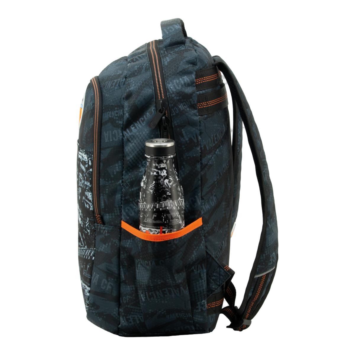 Mochila Escolar com um Compartimiento de grande Capacidade e Apertura com Fecho de correr 2026 Valencia CF Sportandem Preto e Laranja Preto / Laranja-3