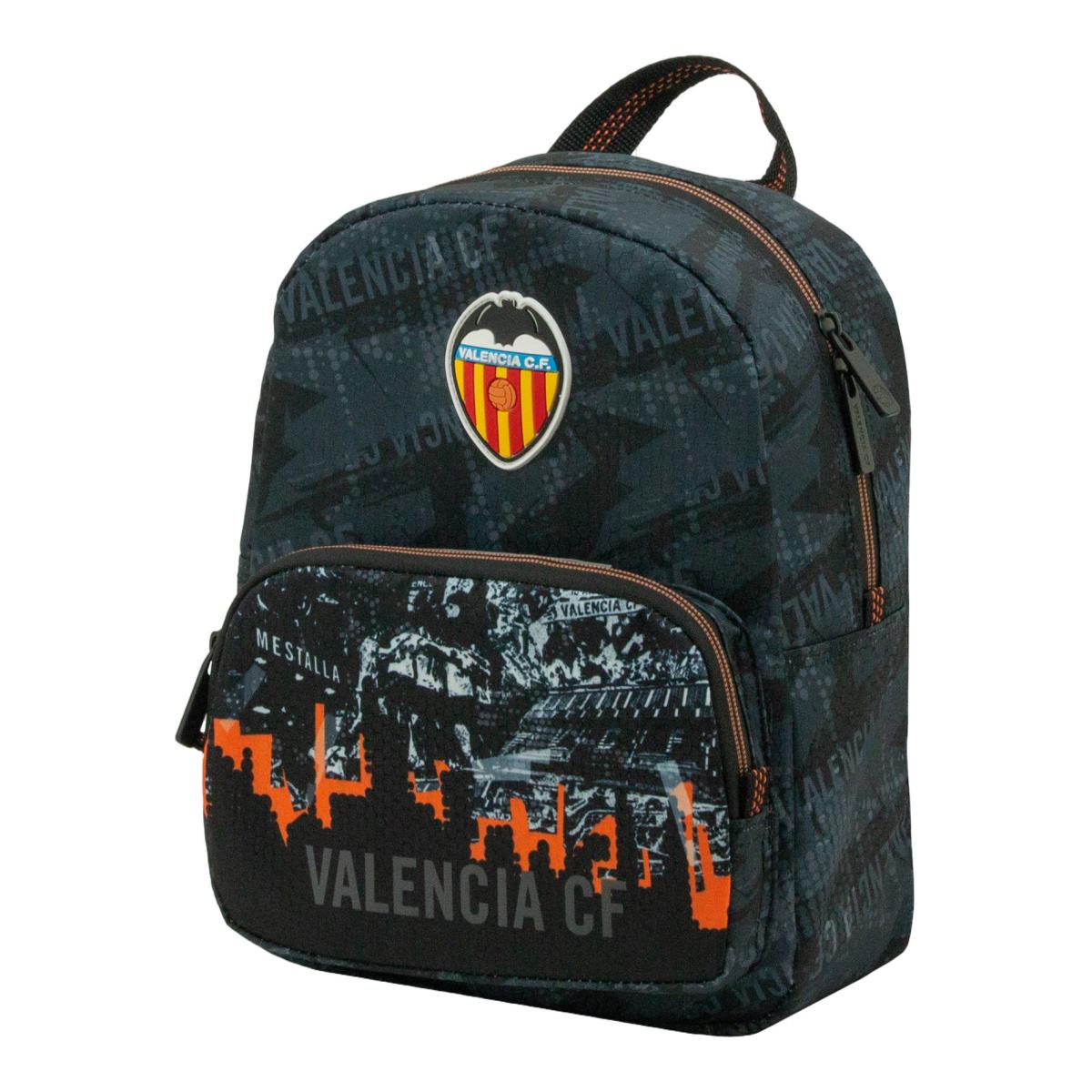 Imagem 0 de Mochila Infantil com Bolso Frontal 2026 Valencia CF Sportandem Preto e Laranja