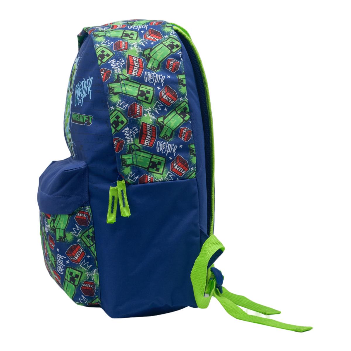Mochila Americano MINECRAF CREEPER Toybags VERDE-AZUL Verde / Azul-2
