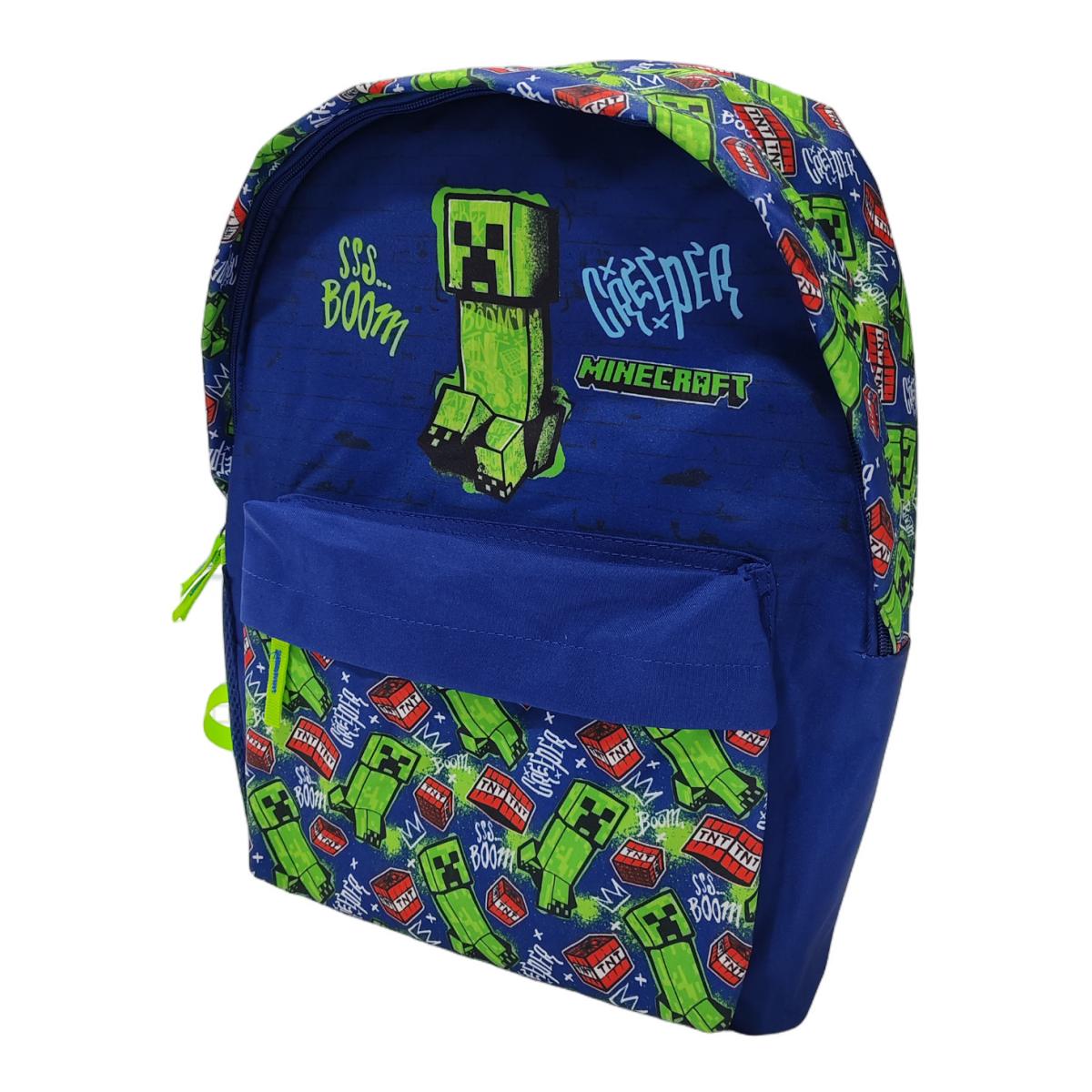 Mochila Americano MINECRAF CREEPER Toybags VERDE-AZUL Verde / Azul-3