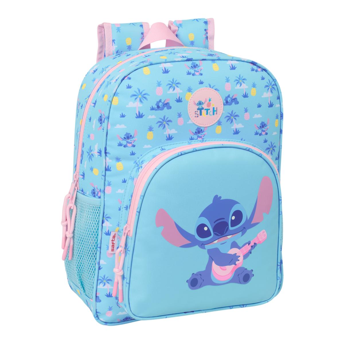 Imagen 0 de Mochila junior adaptable a carro Stitch Safta turquesa