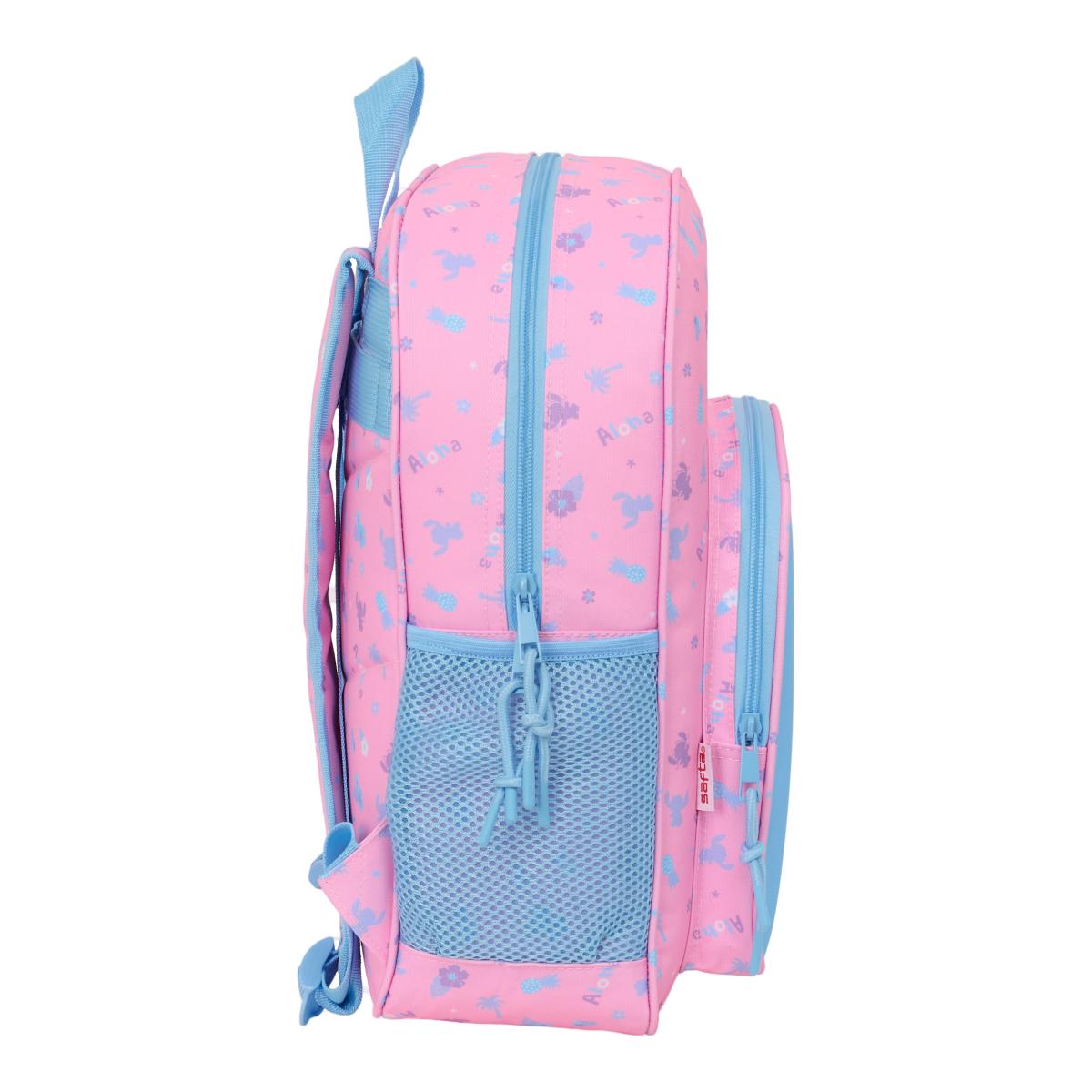 Mochila Junior Adaptável a Carro Stitch Safta - Rosa Claro Rosa-claro-3