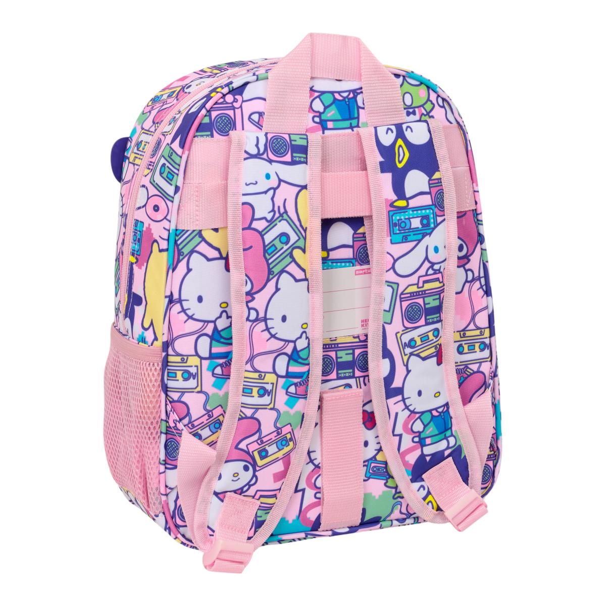 Mochila Infantil Adaptável a Carro Hello Kitty Safta - Rosa e Multicolor Rosa / Multicolor-2