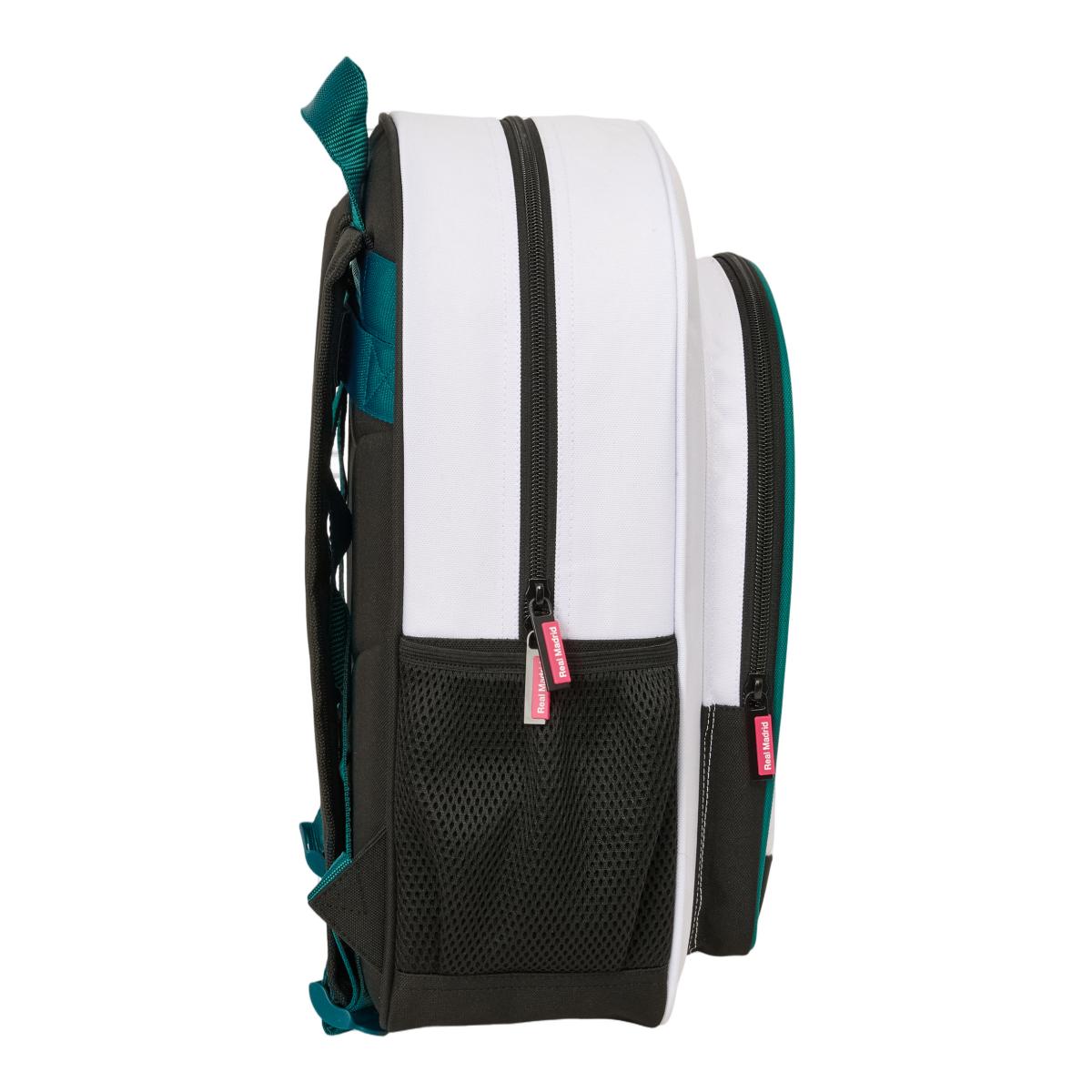 Mochila Junior Adaptável a Trolley Real Madrid - Branco e Verde Branco / Verde-3