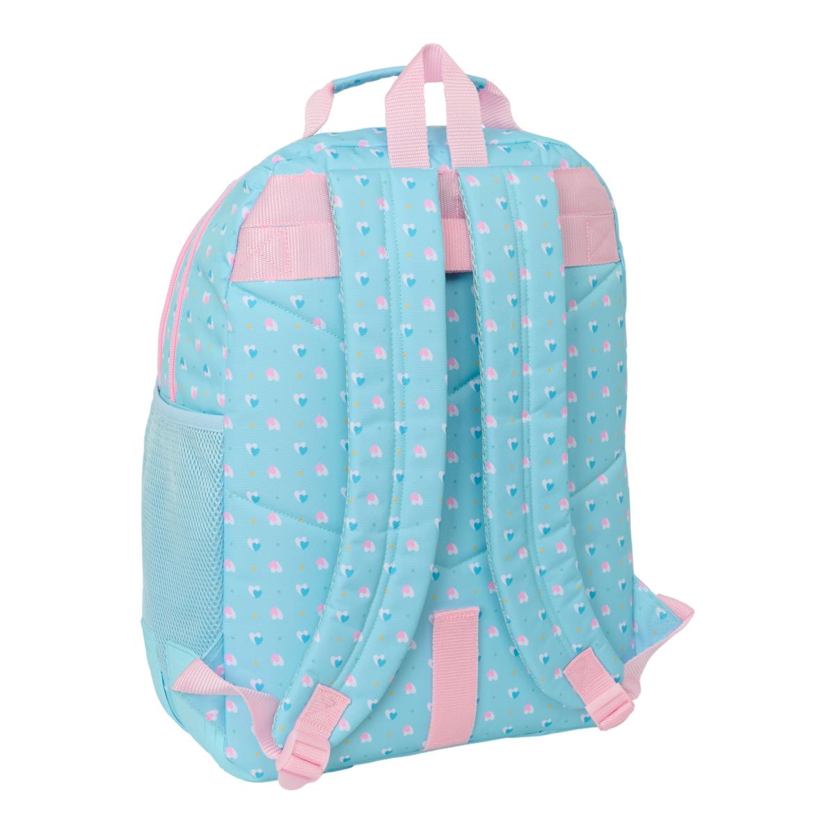 Mochila doble adaptable a carro Safta love azul claro y rosa Azul claro-2