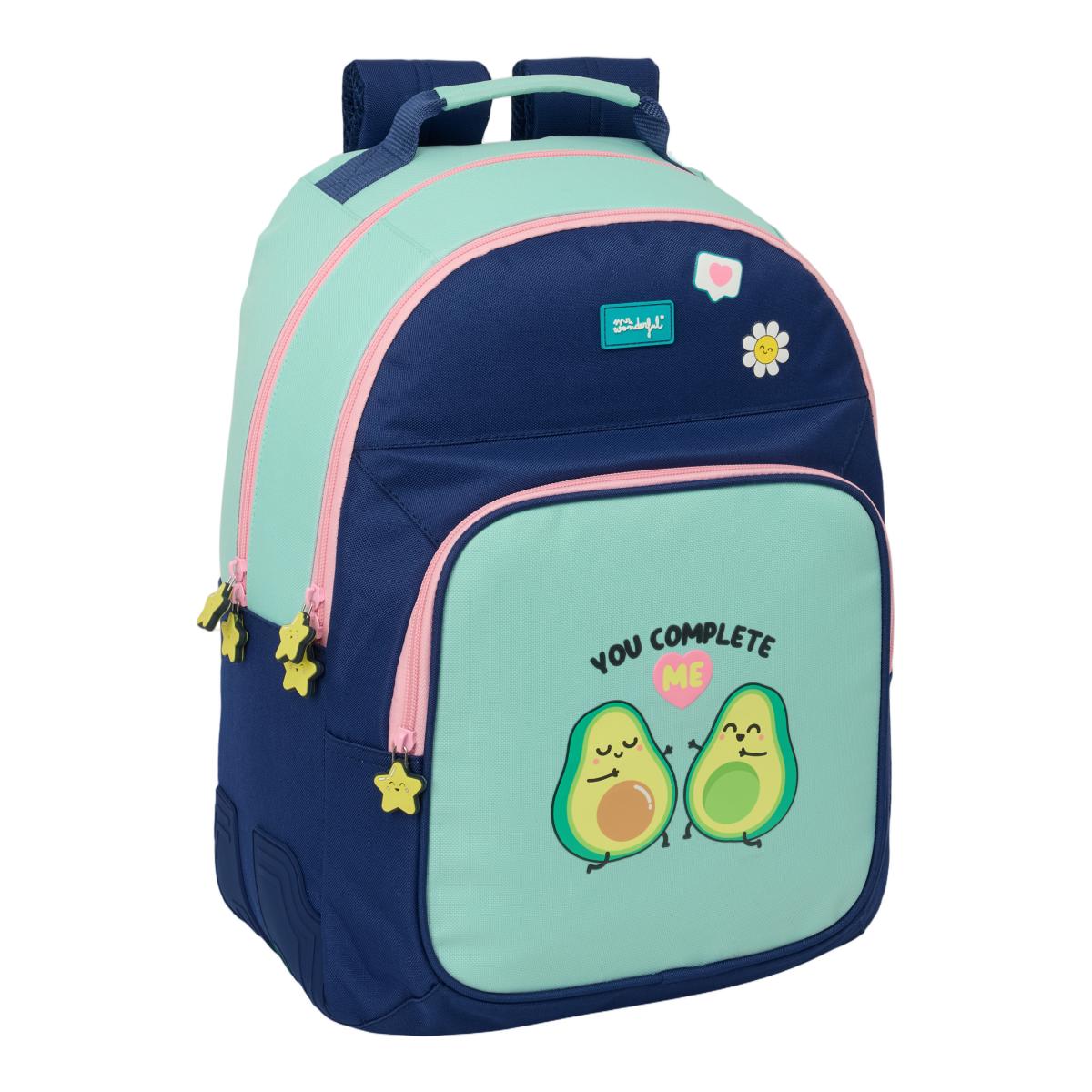 Imagem 0 de Mochila Dupla com Esquinas Reforçadas Adaptável a Trolley - Azul Marinho e Verde
