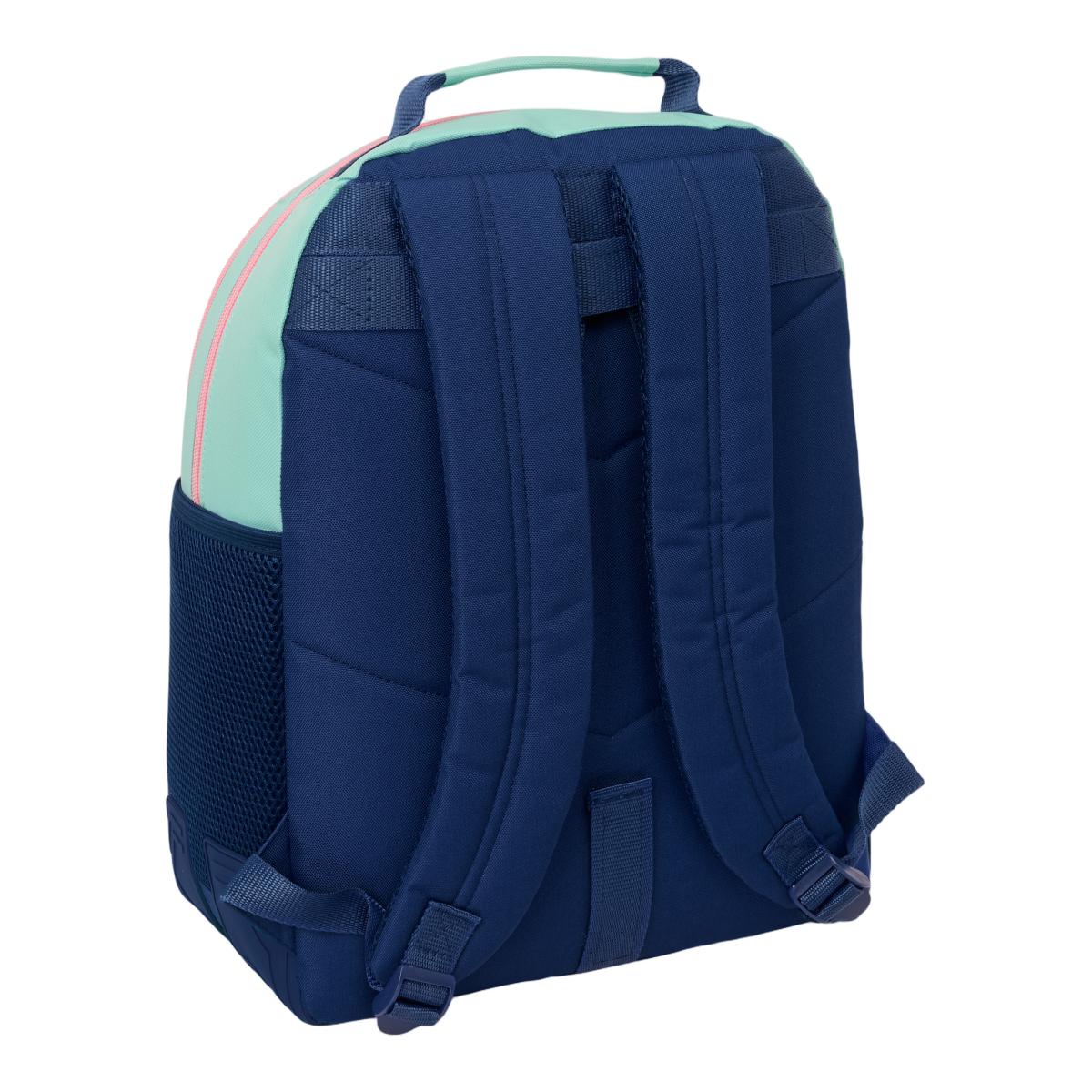 Mochila Dupla com Esquinas Reforçadas Adaptável a Trolley - Azul Marinho e Verde Azul-marinho / Verde-2