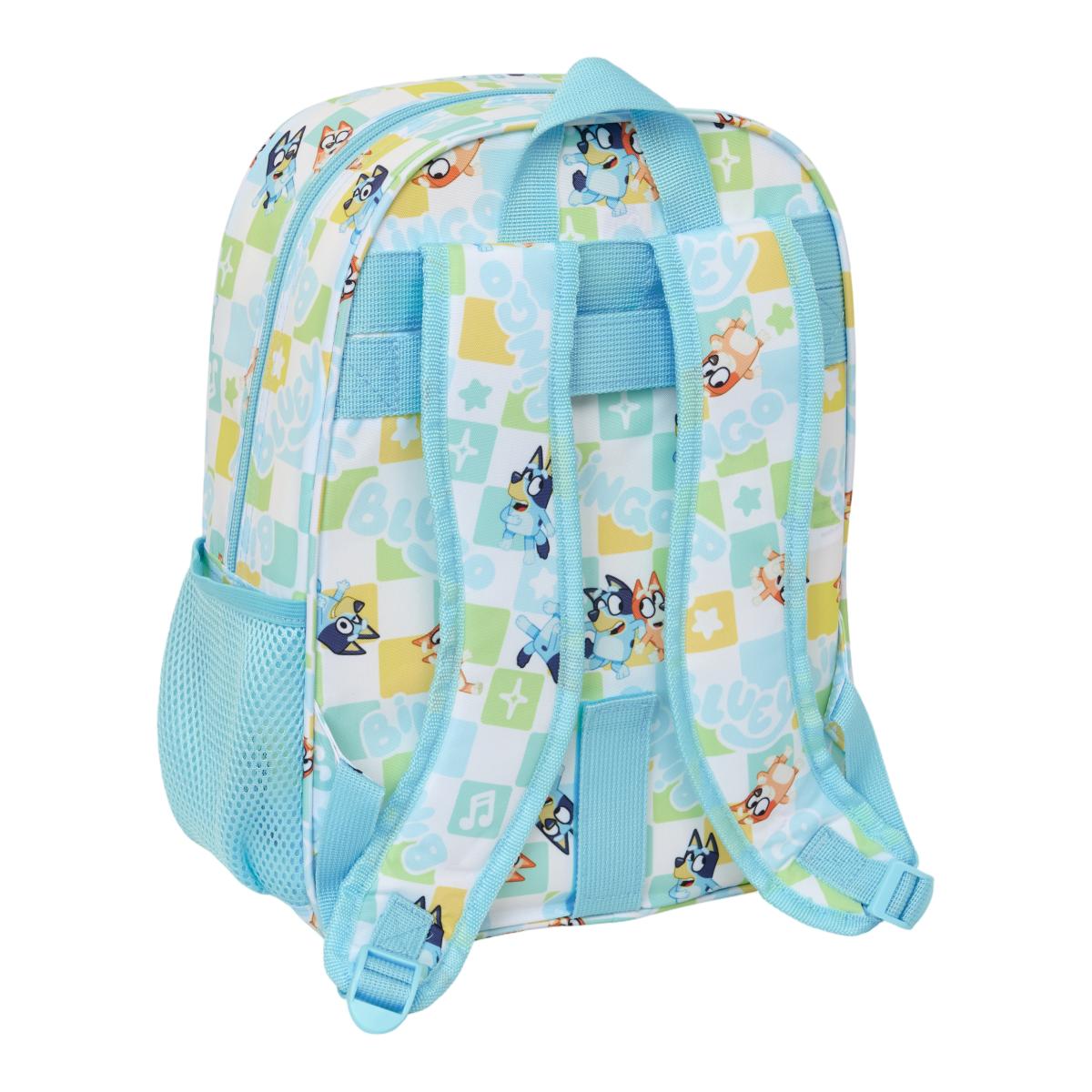 Mochila Infantil Adaptable a Trolley Bluey Safta - Azul Claro e Branca Azul-claro / Branco-2