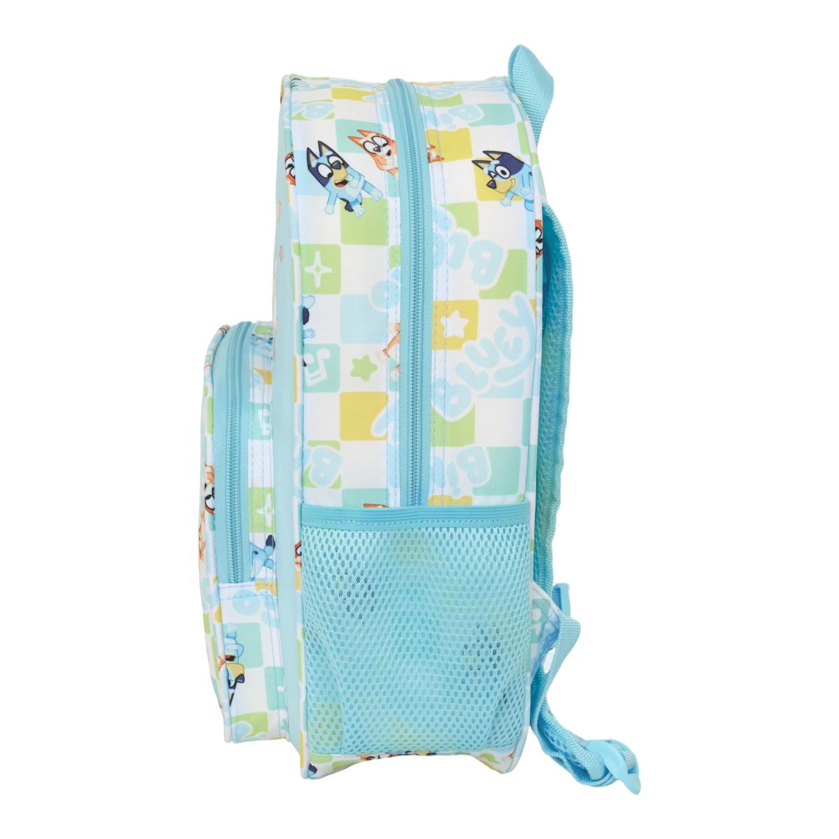 Mochila Infantil Adaptable a Trolley Bluey Safta - Azul Claro e Branca Azul-claro / Branco-3