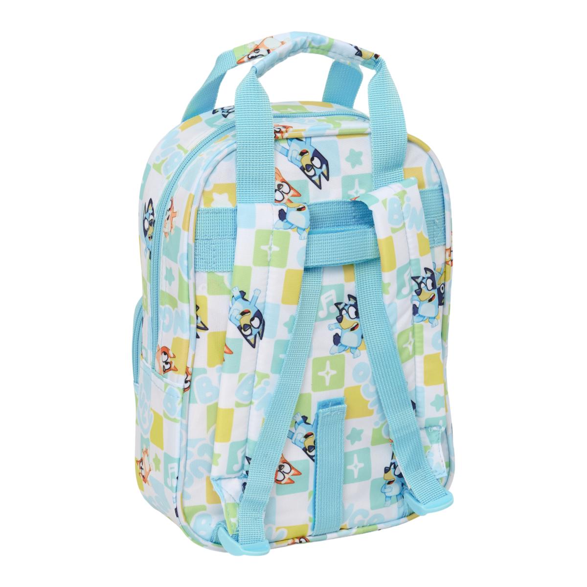 Mochila Infantil com Alças Bluey Safta - Azul Claro e Branca Azul-claro / Branco-2
