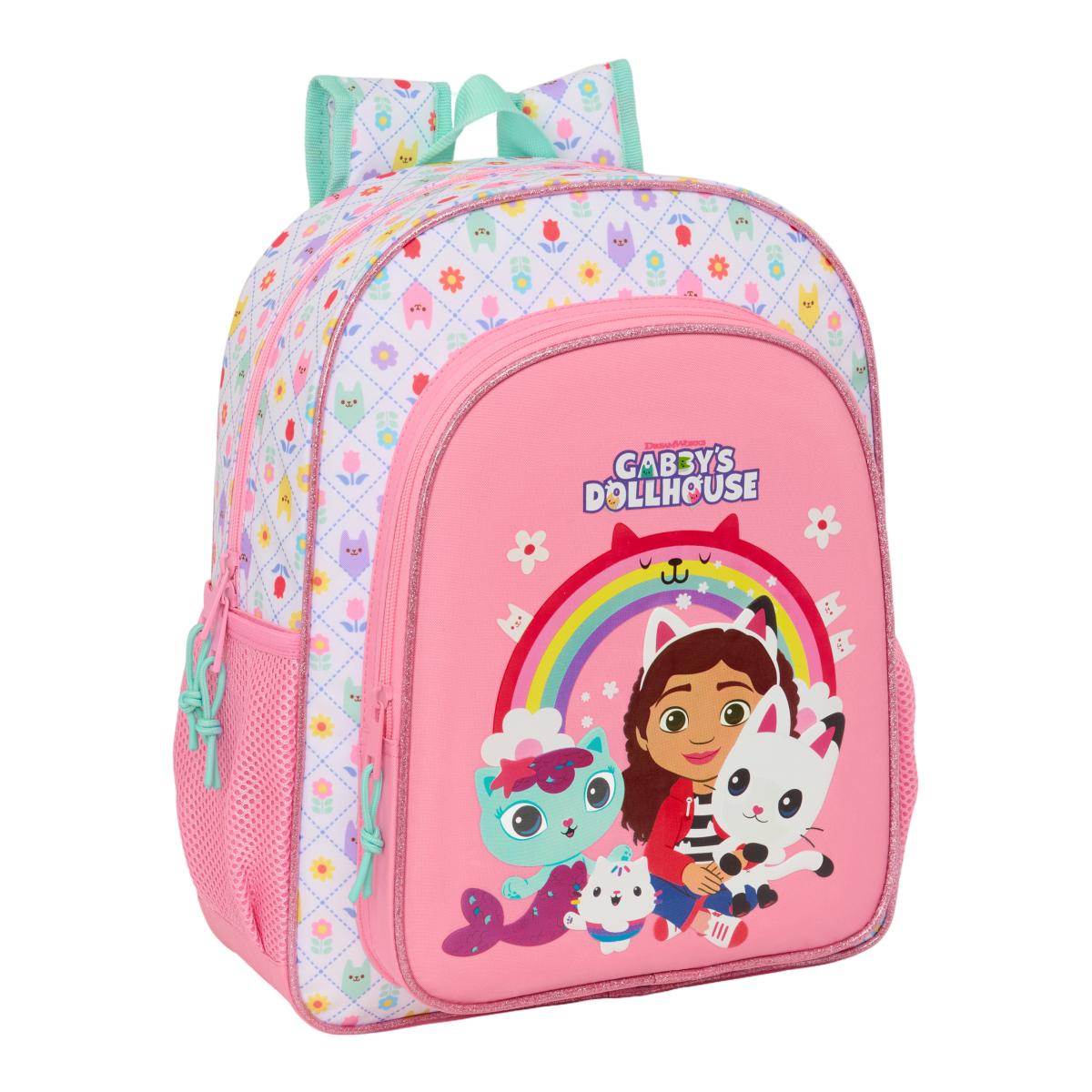 Imagem 0 de Mochila Junior Adaptável a Trolley Gabby's Dollhouse Safta - Rosa e Branca