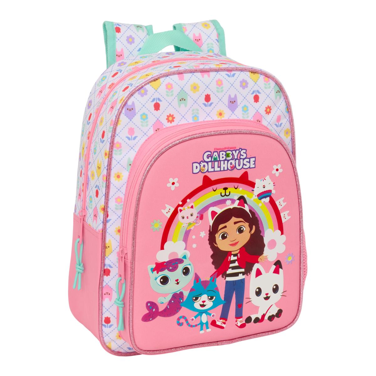 Imagem 0 de Mochila Infantil Adaptável a Trolley Gabby's Dollhouse Safta - Rosa e Branco