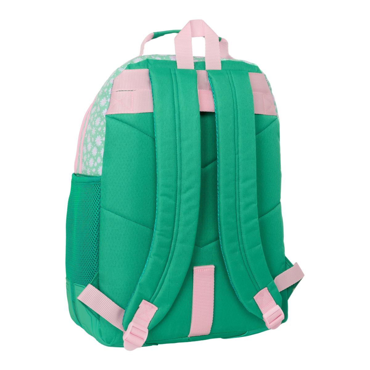 Mochila Dupla Adaptável a Trolley Safta "Margaritas" - Menta Menta-2