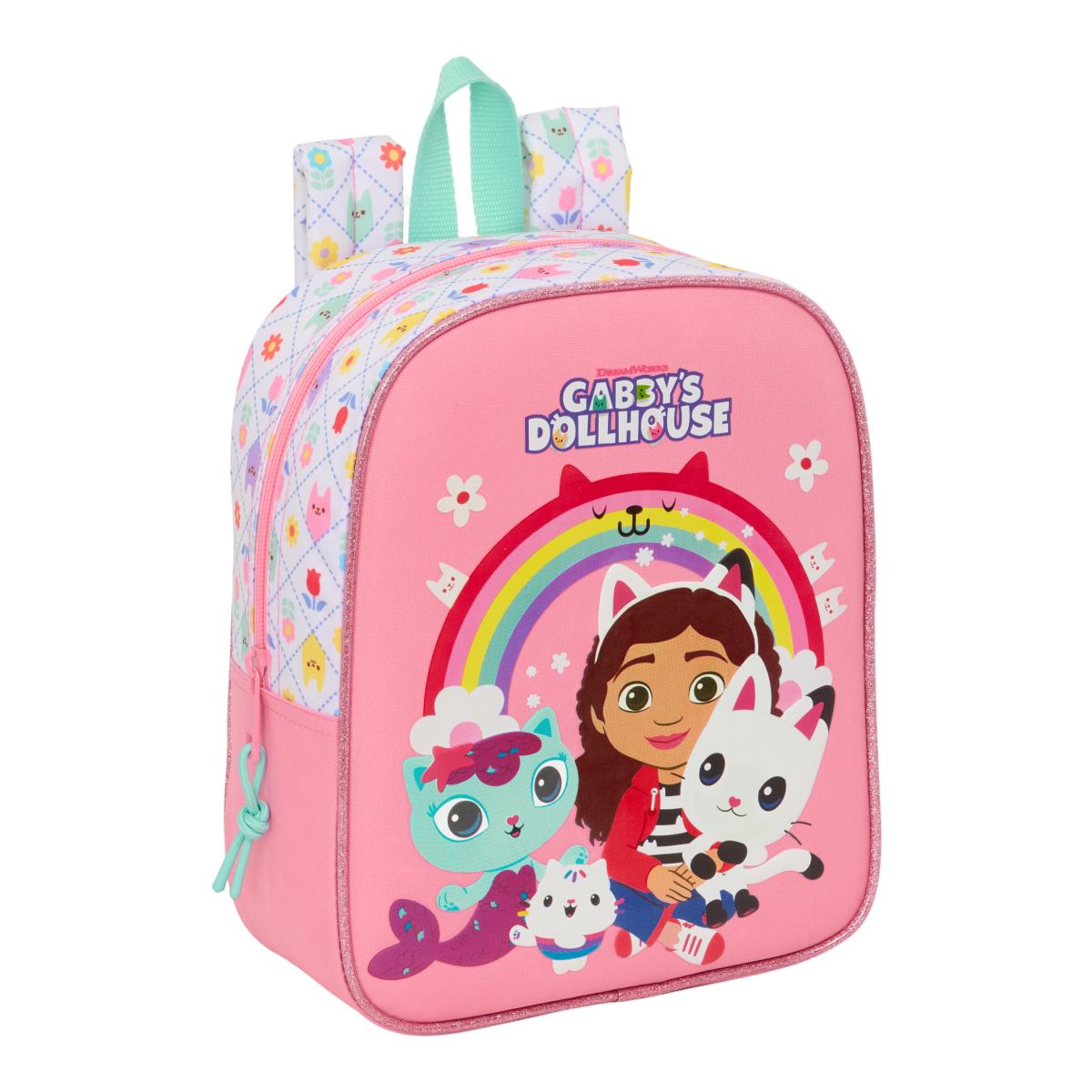 Imagem 0 de Mochila para Creche Adaptável a Trolley Gabby's Dollhouse Safta - Rosa e Branco