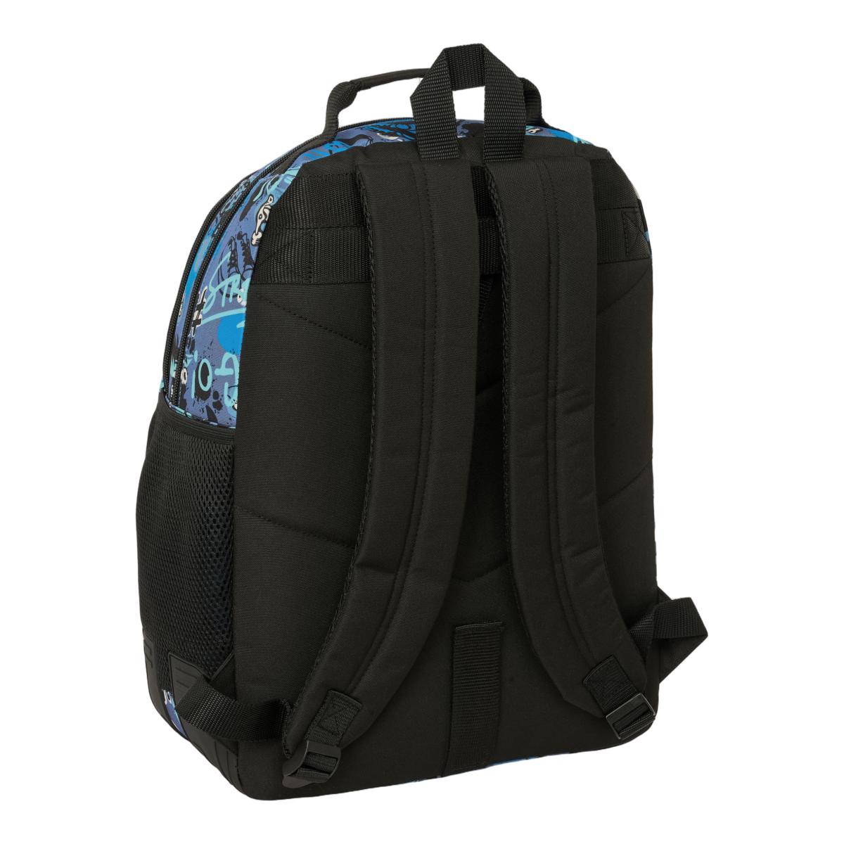 Mochila Dupla Adaptável a Trolley Safta "Street" - Azul, Cinzento e Preto Azul / Cinzento-2