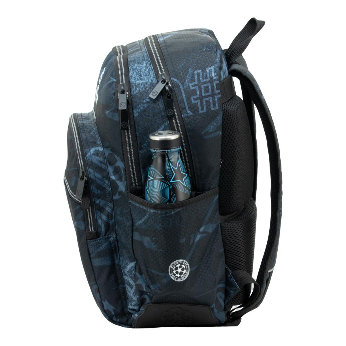Mochila ST doble cuerpo con bases reforzadas Silver Champions League negro y azul Negro-3