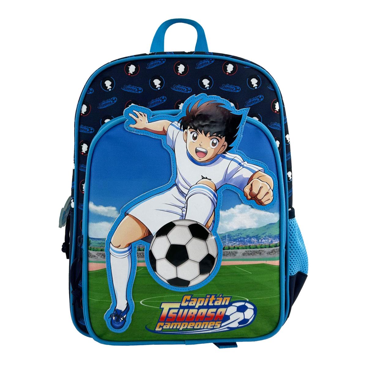 Imagem 0 de Mochila Escolar 38 cm Capitan Tsubasa CyP Brands Azul Multicolor