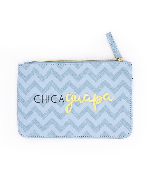 Nécessaire Chica Guapa azul, preto e dourado Azul-1