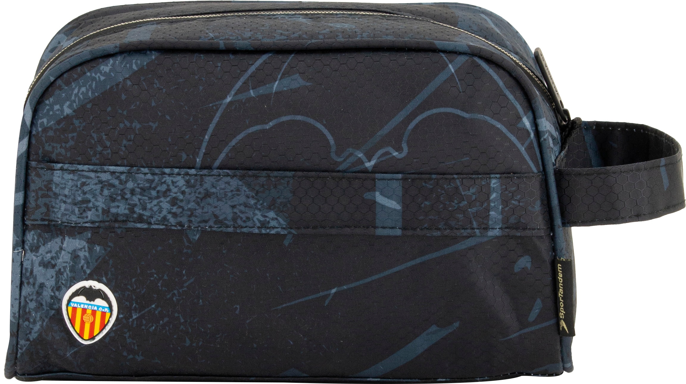 Neceser viaje adaptable a carro con compartimento grande 2025 Valencia CF negro y dorado Negro / Dorado-2