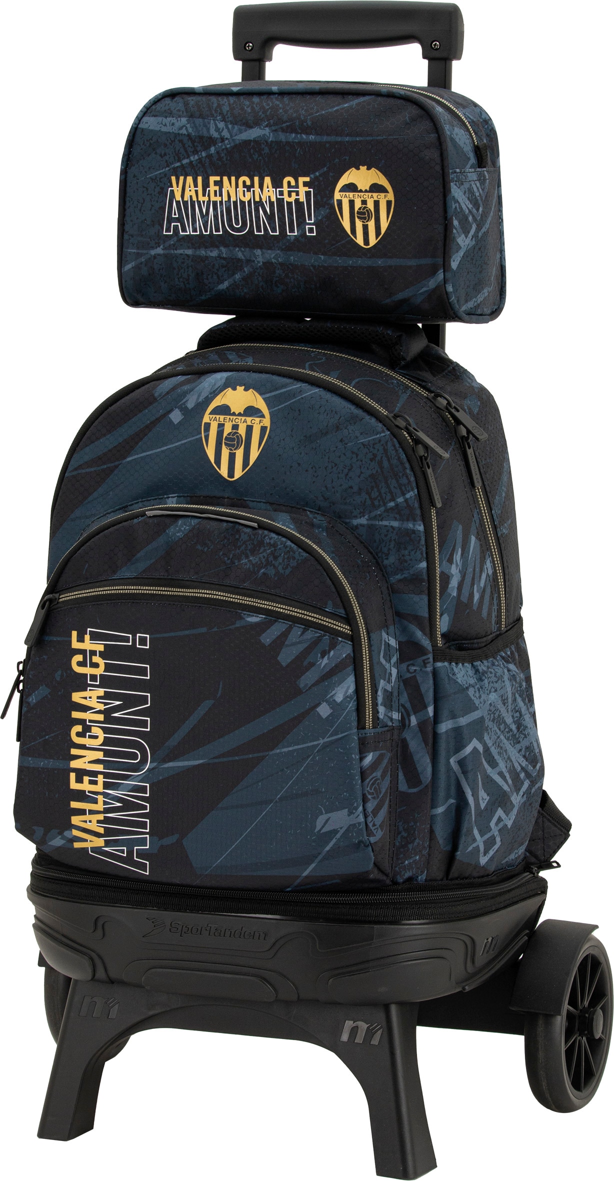 Neceser viaje adaptable a carro con compartimento grande 2025 Valencia CF negro y dorado Negro / Dorado-4