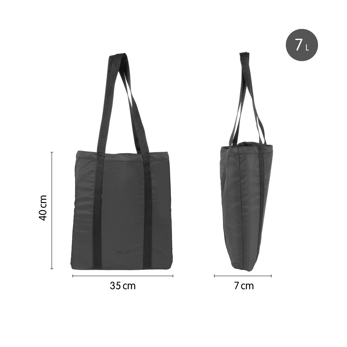 Bolso tote bag serie shadow, MILAN, negro 3