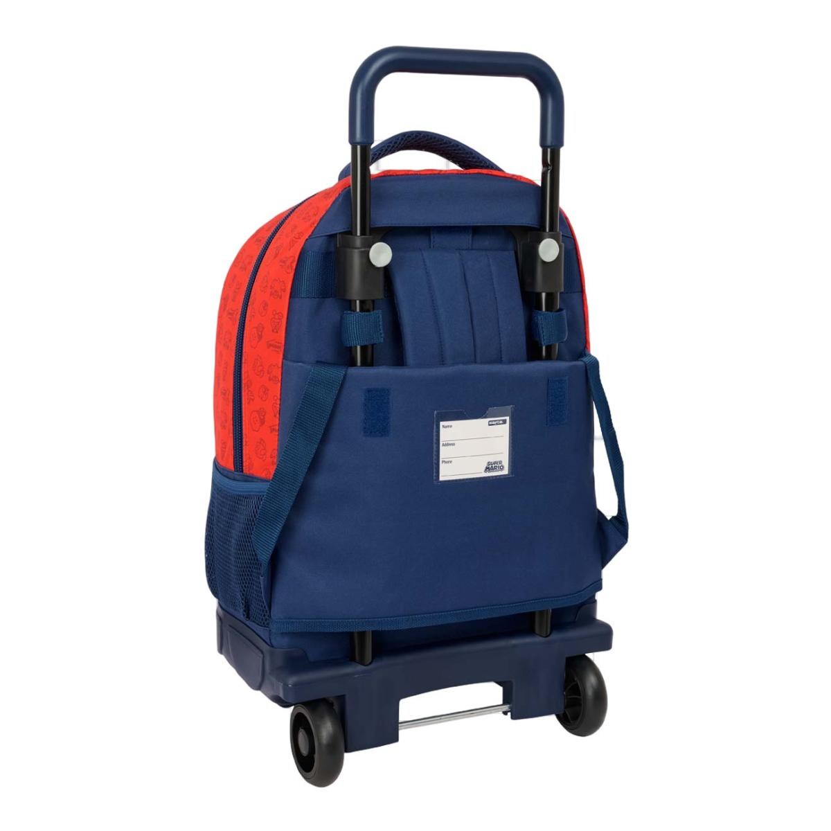 Mochila grande con ruedas compact extraible Super Mario Bros Safta