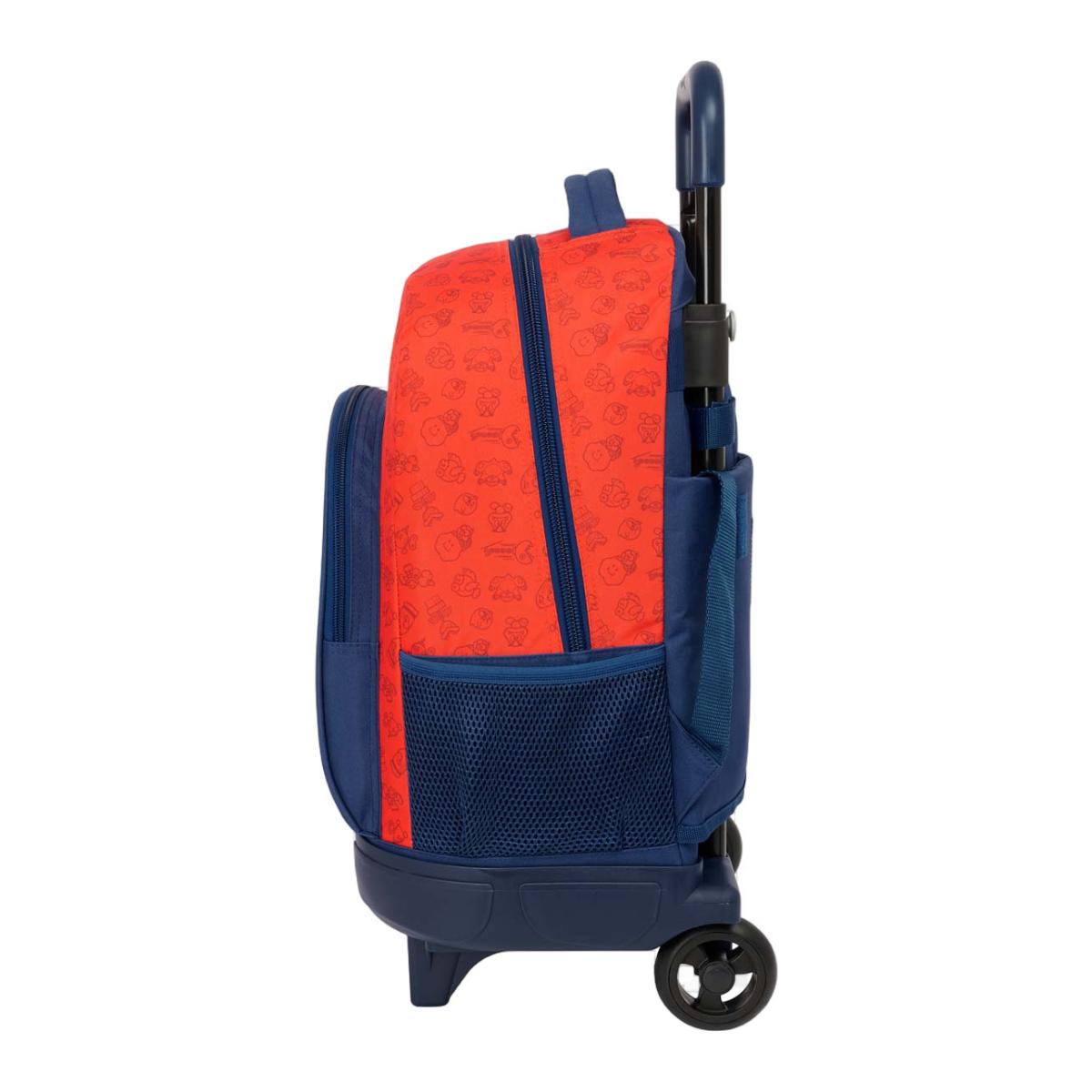 Mochila grande con ruedas compact extraible Super Mario Bros Safta azul oscuro y rojo Azul oscuro / Rojo-3