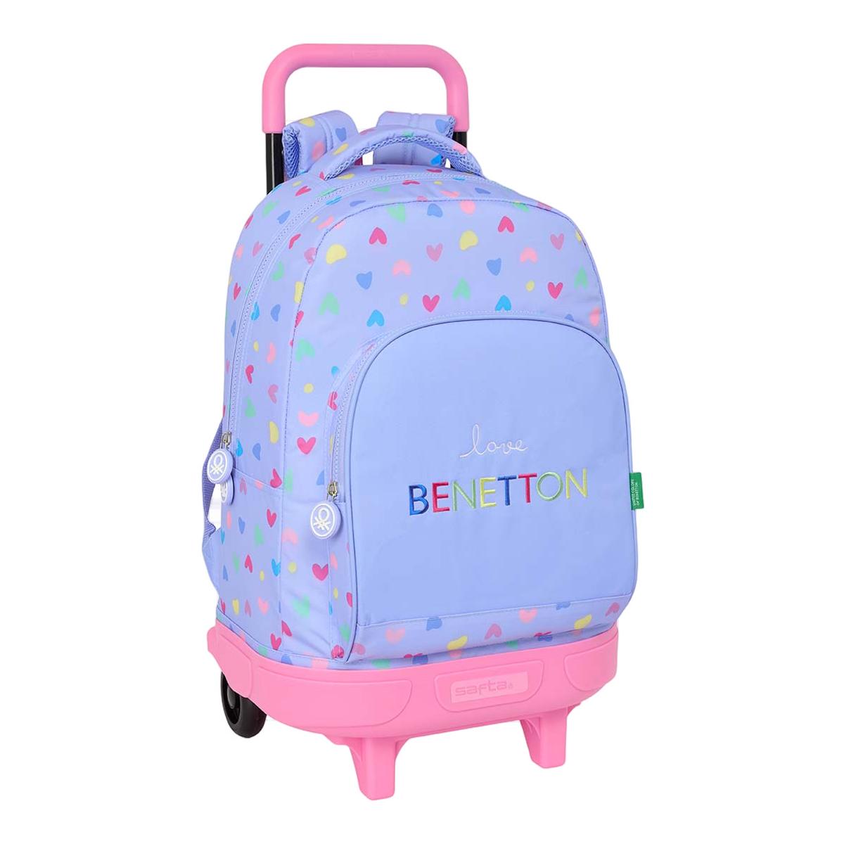 Imagem 0 de Mochila grande com rodas compact extraível Benetton Safta lilás
