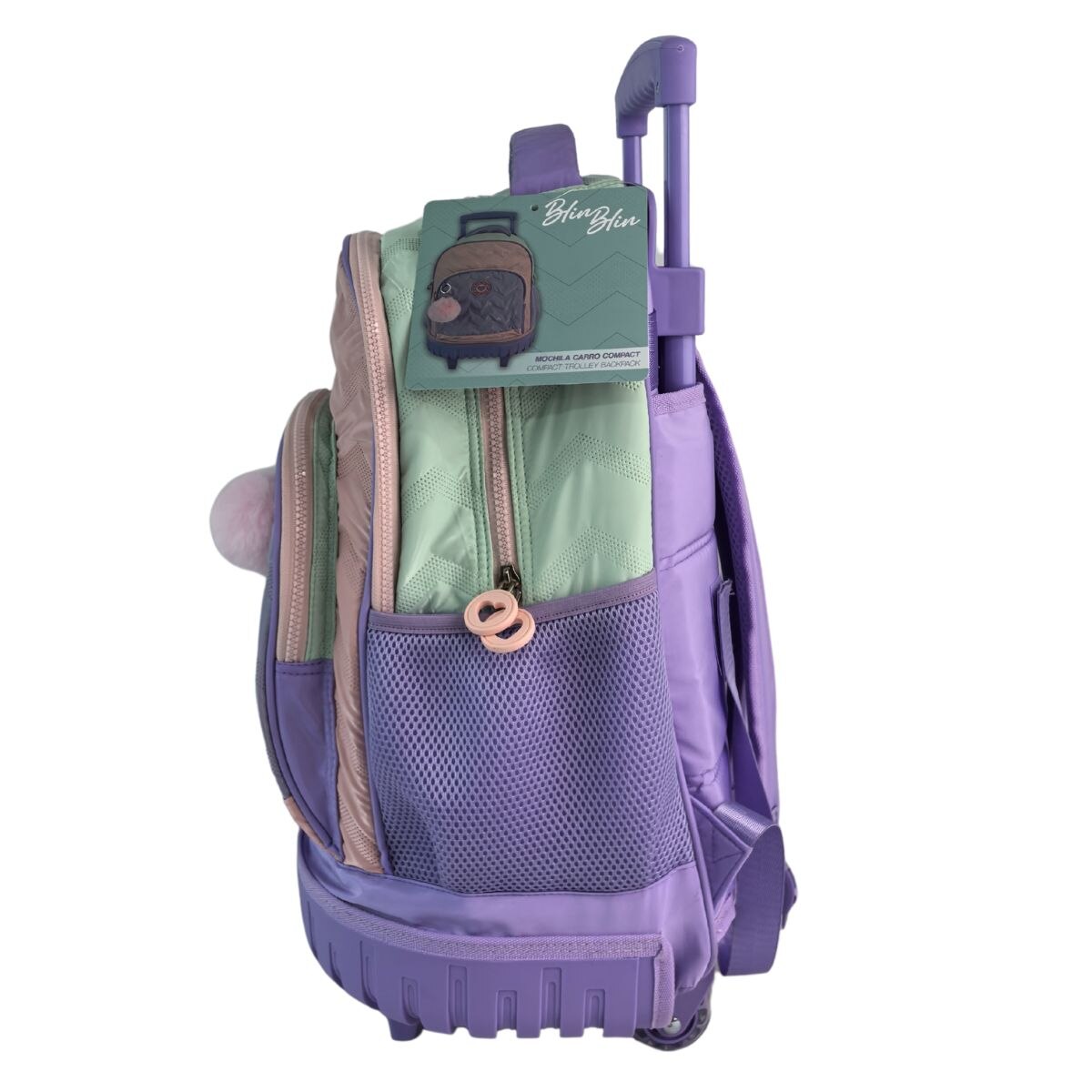 Trolley fijo compacto doble cuerpo gran capacidad Blin Blin Zigzag Toybags lila y rosa Lila / Rosa-4