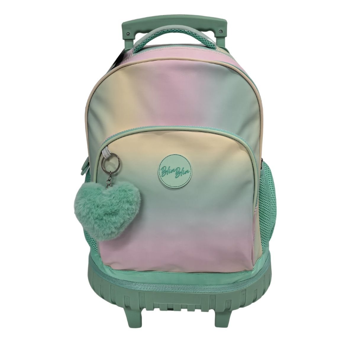 Trolley fijo compacto doble cuerpo gran capacidad Blin Blin Gradient Green Toybags rosa y verde Rosa / Verde-1