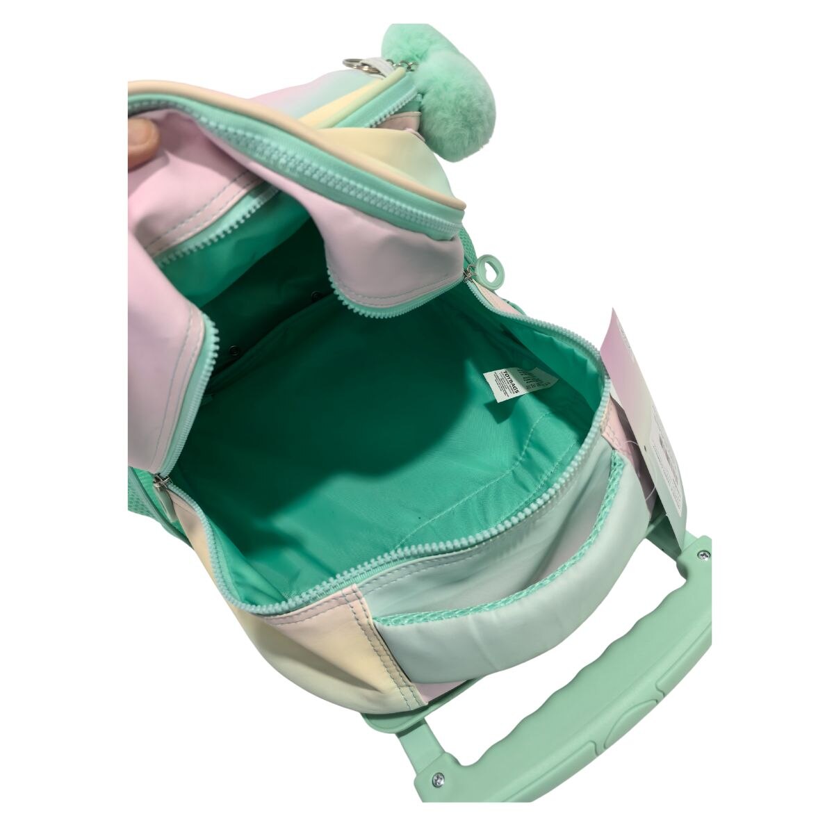 Trolley fijo compacto doble cuerpo gran capacidad Blin Blin Gradient Green Toybags rosa y verde Rosa / Verde-5
