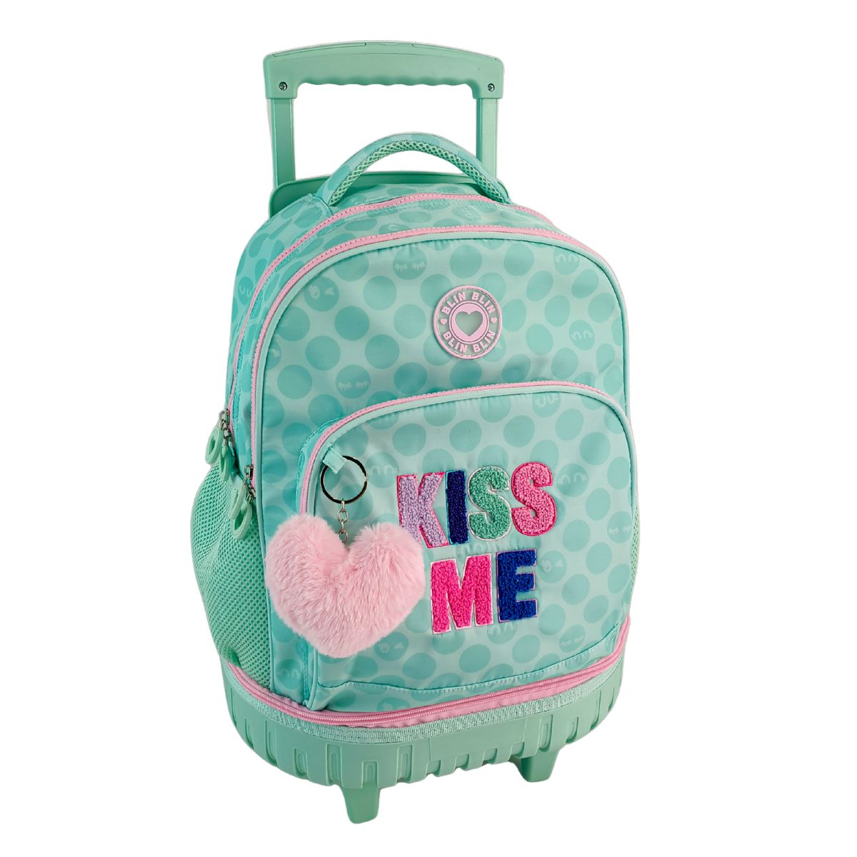 Imagen 0 de Trolley fijo compacto doble cuerpo gran capacidad Blin Blin Kiss Me Toybags verde
