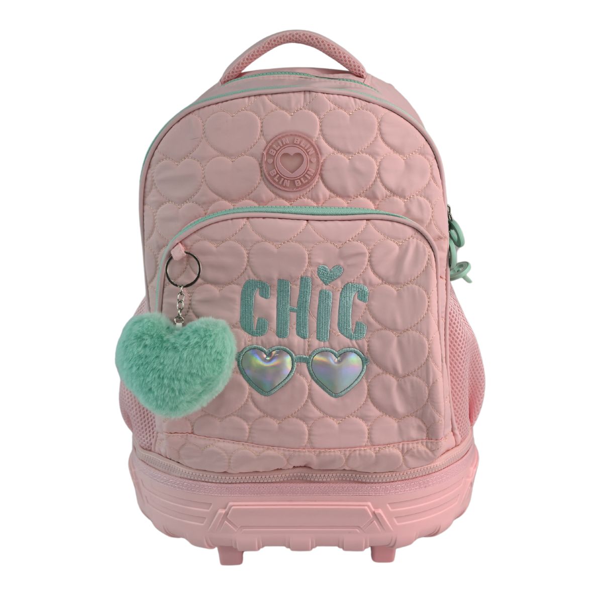 Imagen 0 de Trolley fijo compacto doble cuerpo gran capacidad Blin Blin Chic Toybags rosa
