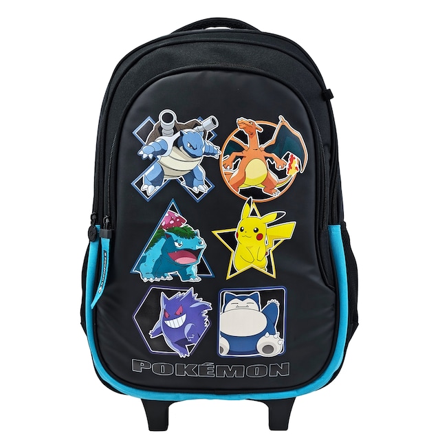 Imagen 0 de Mochila escolar con trolley compacto Pokémon Geo CyP Brands negro multicolor