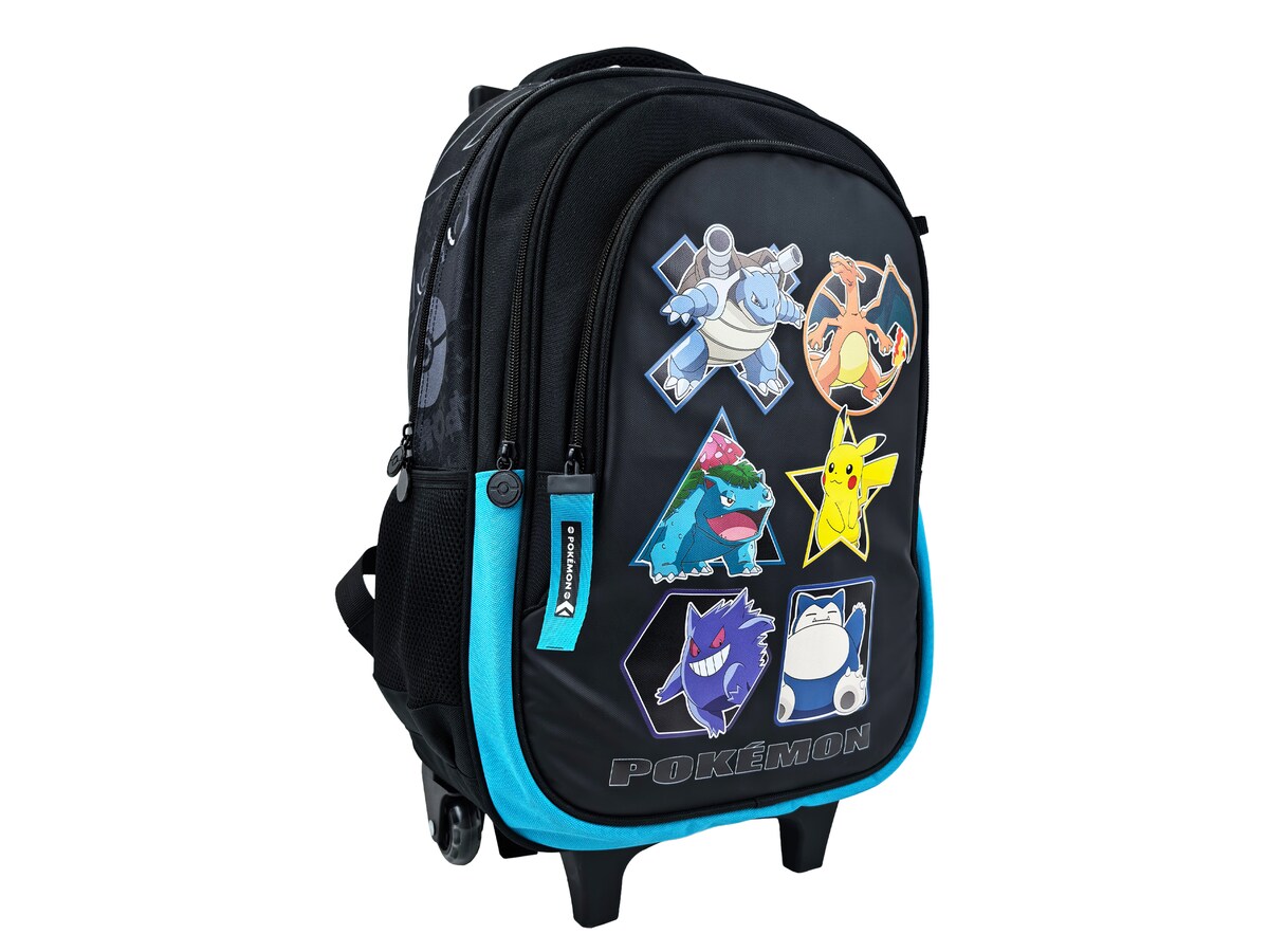 Mochila escolar con trolley compacto Pokémon Geo CyP Brands negro