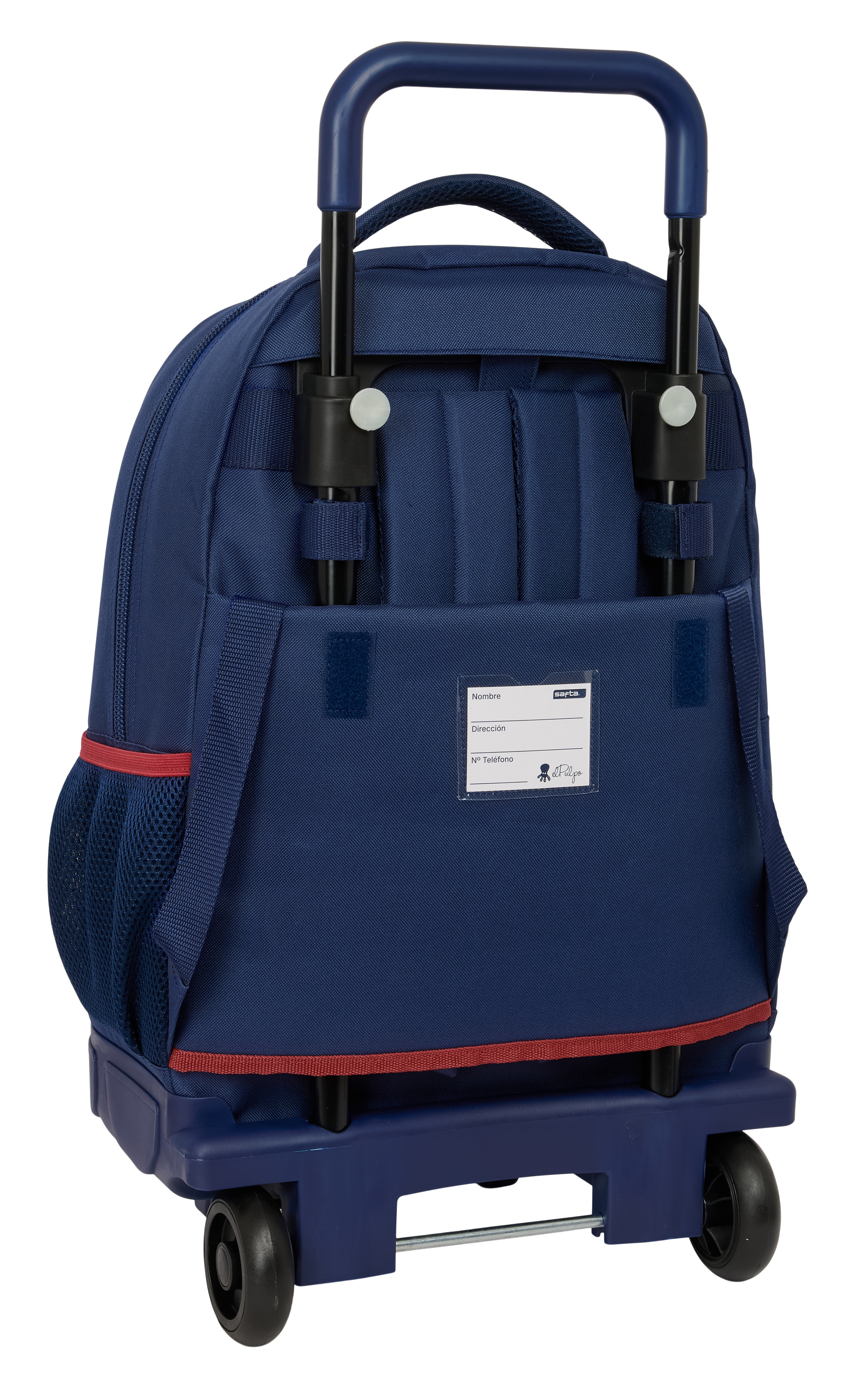 Mochila grande con ruedas compact extraible El Pulpo azul marino 2