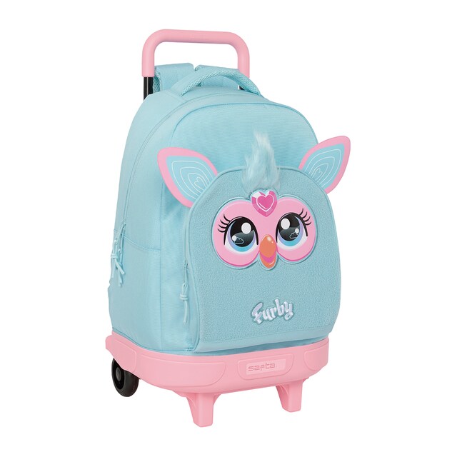 Imagen 0 de Mochila grande con ruedas compact extraible Furby azul celeste