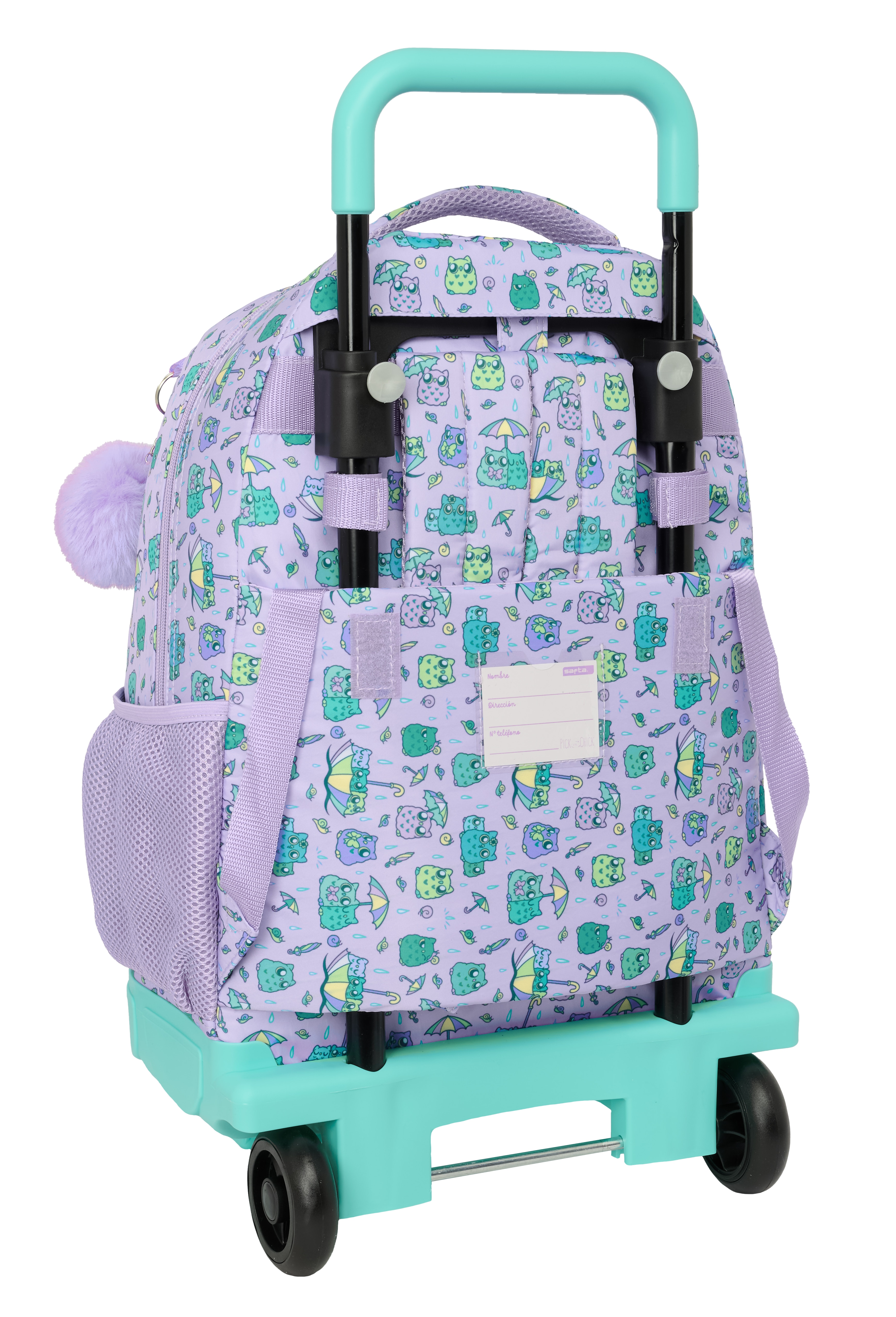 Mochila grande com rodas compactas removíveis Safta Azul-2