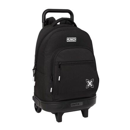 Mochila Grande Resistente Mochila Con Ruedas F.C. Barcelona Safta - Extraíble, 33x22x45 Cm, Negra, Ideal Para Niños, Gran Capacidad Mochila Colegio Con Carro