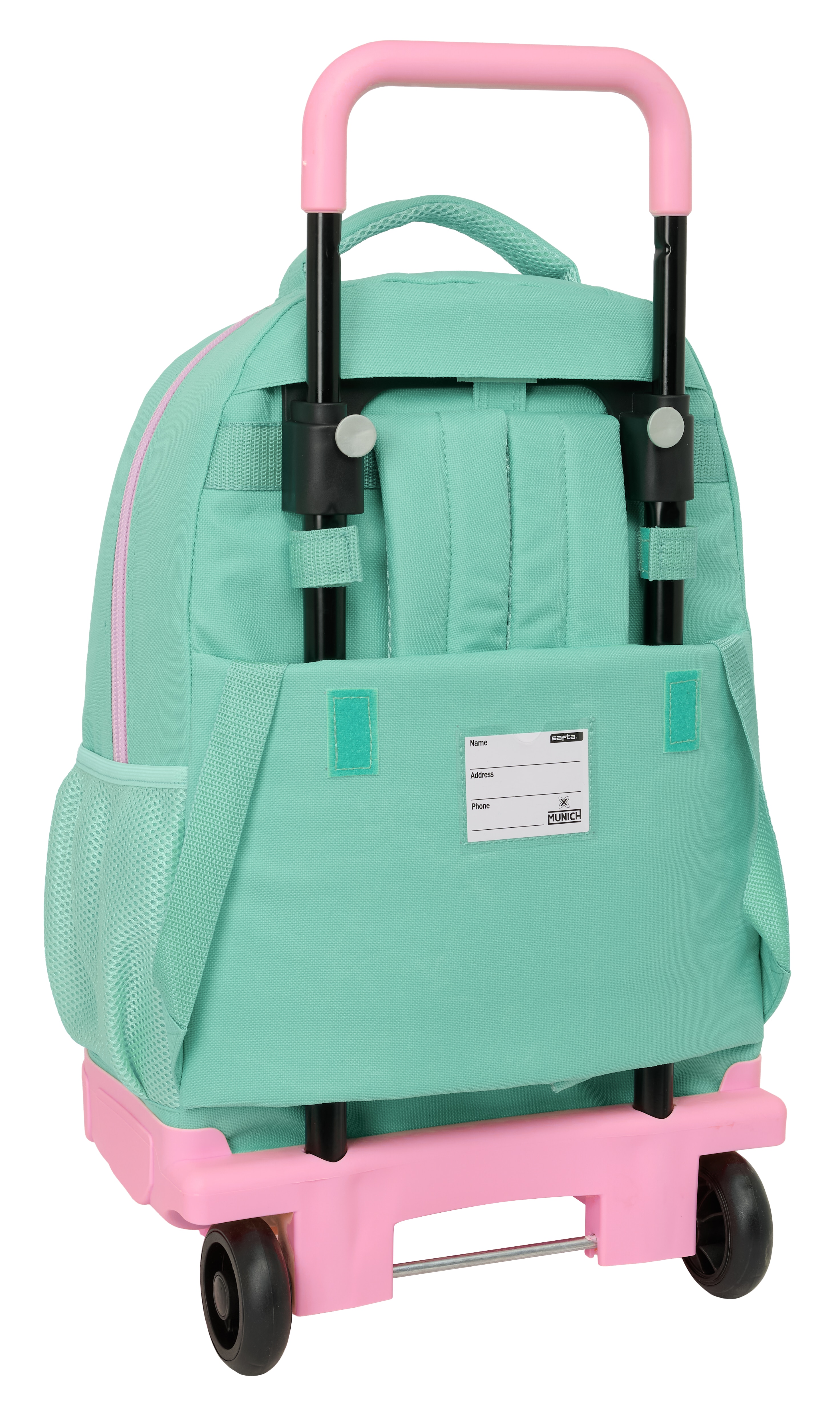 Mochila grande com rodas compactas removíveis Munich Água-marinha-2
