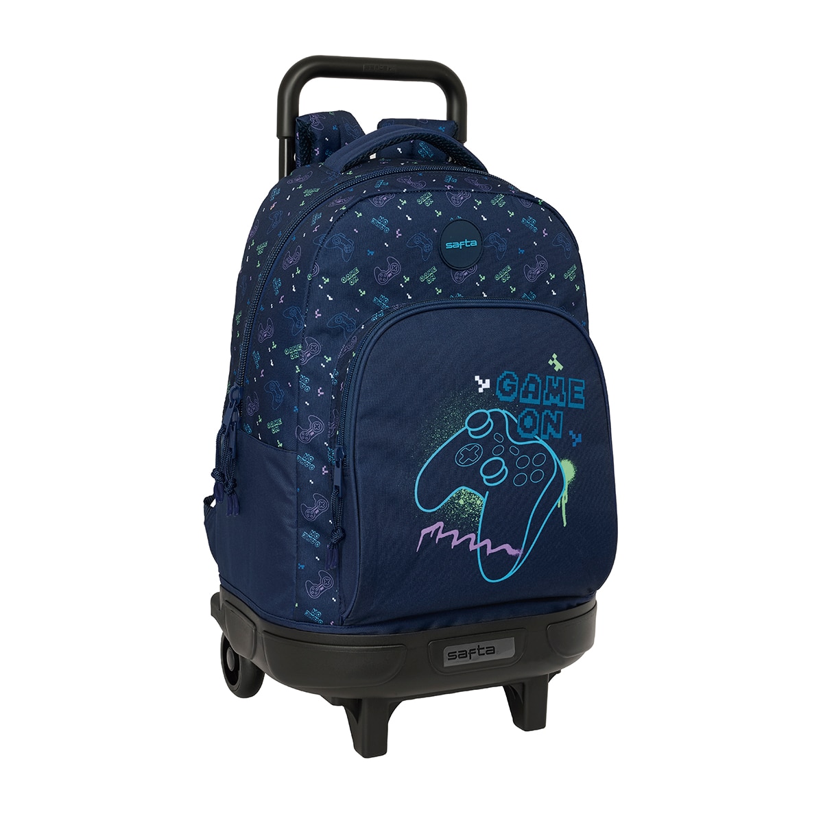 Imagen 0 de Mochila grande con ruedas compact extraíble simple Safta Gaming azul marino