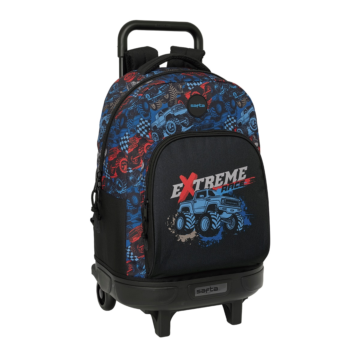 Mochila grande con ruedas compact extraíble simple Safta Extreme negro 1