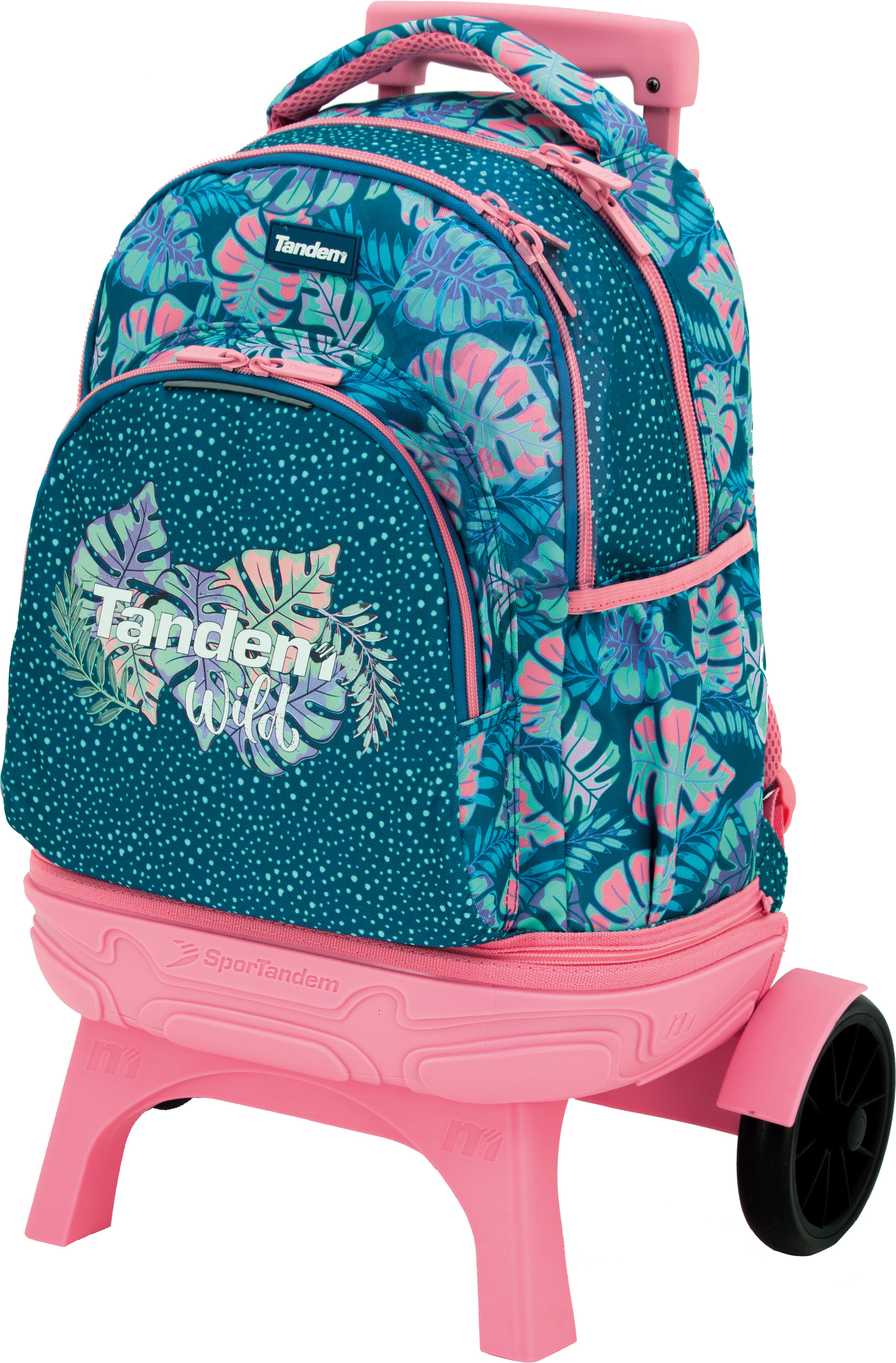 Imagem 0 de Trolley Desmontável Premium com Rodas Silenciosas Wild Tandem Azul e Rosa