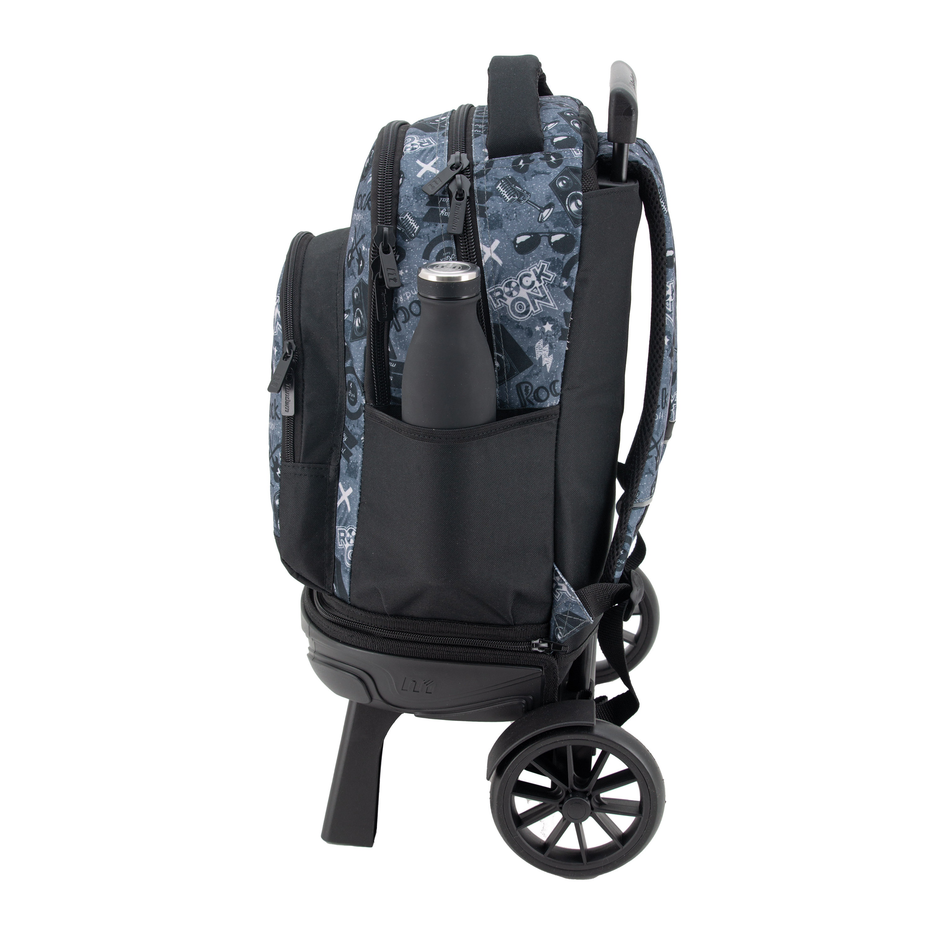 Trolley Desmontável Premium com Rodas Silenciosas Rock Tandem Azul e Preto 3