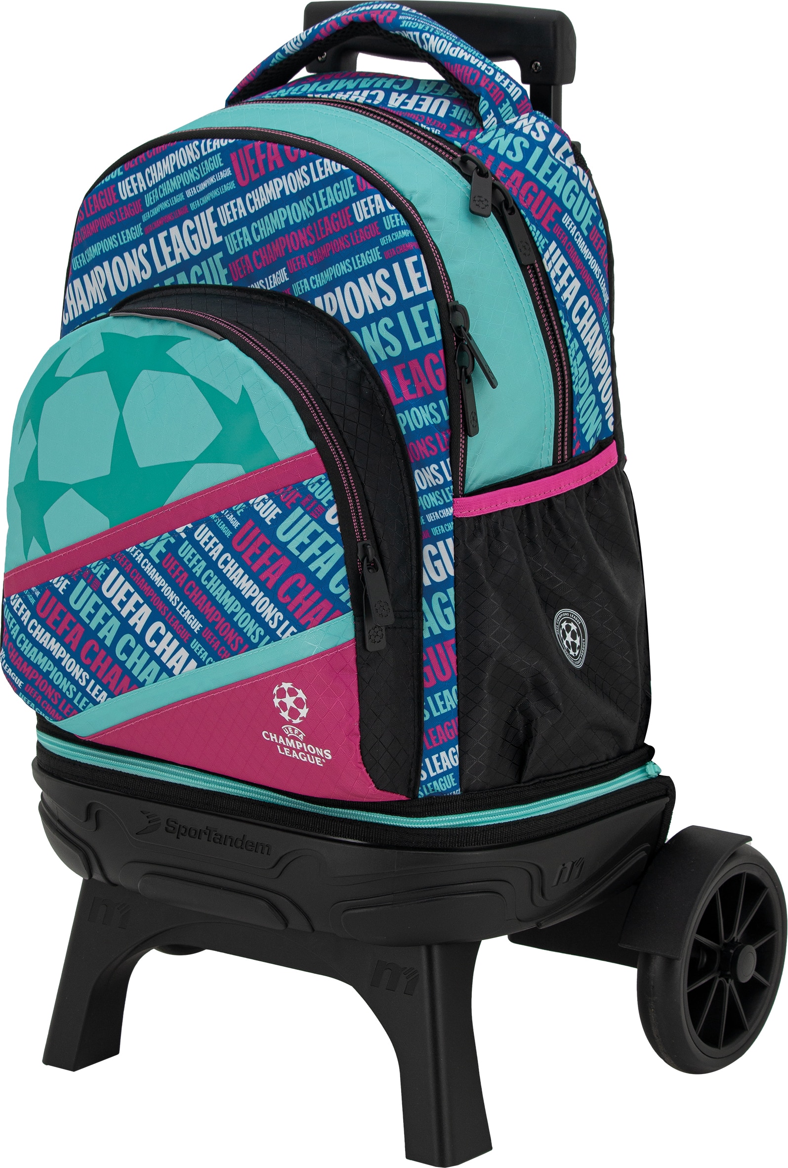 Imagem 0 de Trolley Desmontável Premium com Rodas Silenciosas Vibrant Champions Azul e Azul Celeste