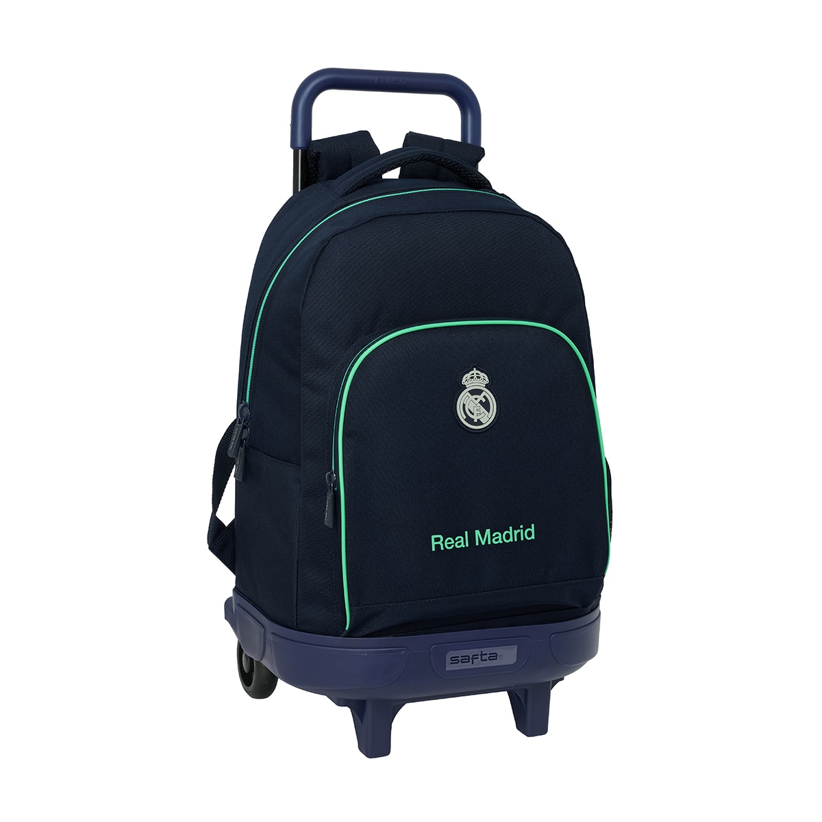 Imagem 0 de Mochila Grande Com Rodas Compactas Removíveis, Azul-Marinho Real Madrid