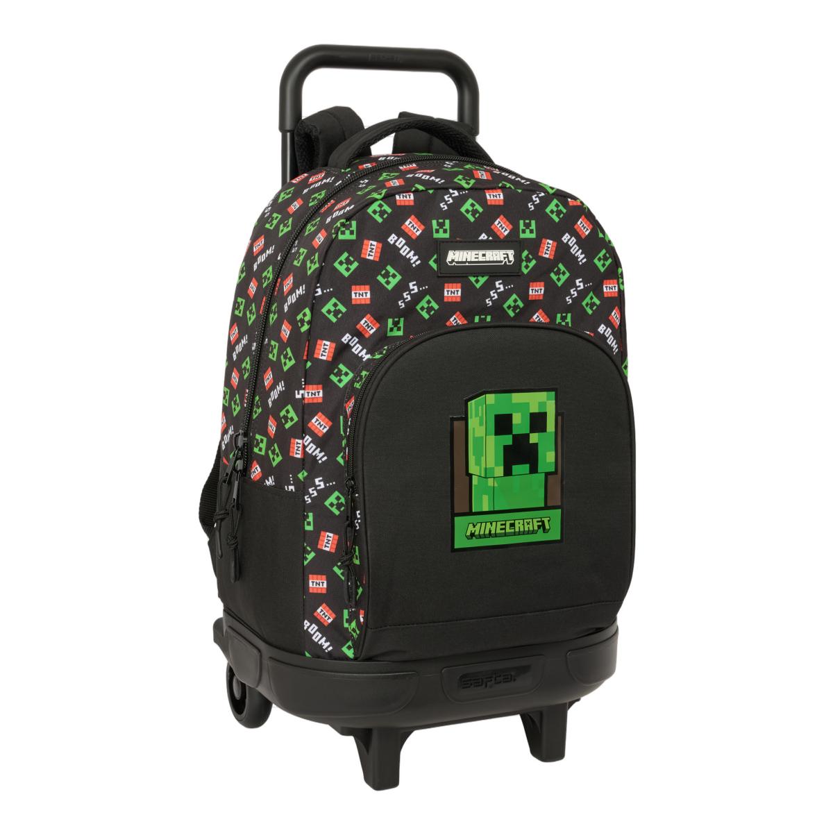 Imagen 0 de Mochila grande con ruedas compact extraible Minecraft Safta negro