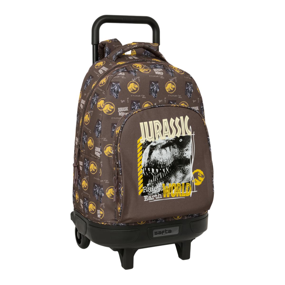 Imagen 0 de Mochila grande con ruedas compact extraible Jurassic World Safta marron