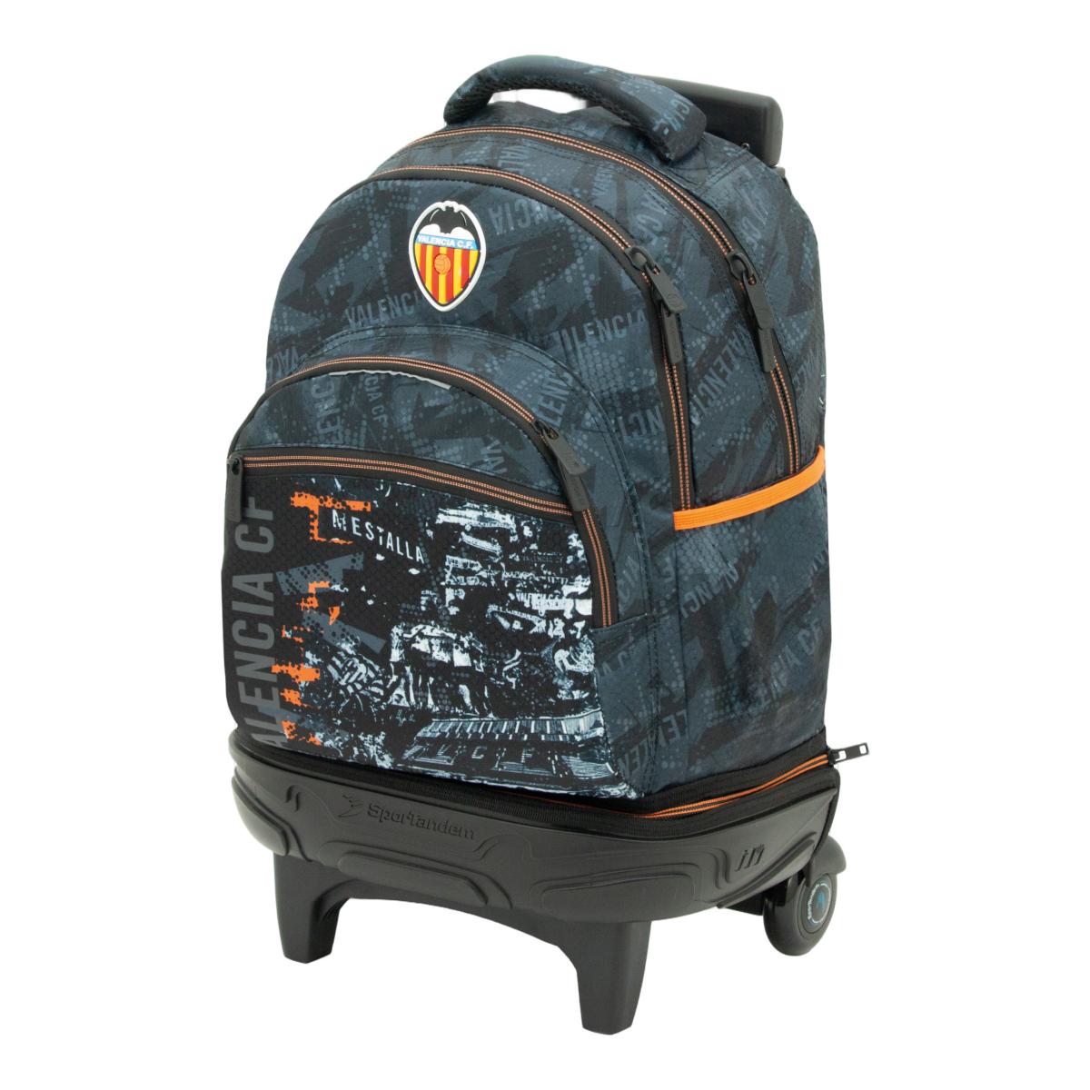Imagem 0 de Carro desmontável com Base Reforçada e Resistente 2026 Valencia CF Sportandem Preto e Laranja