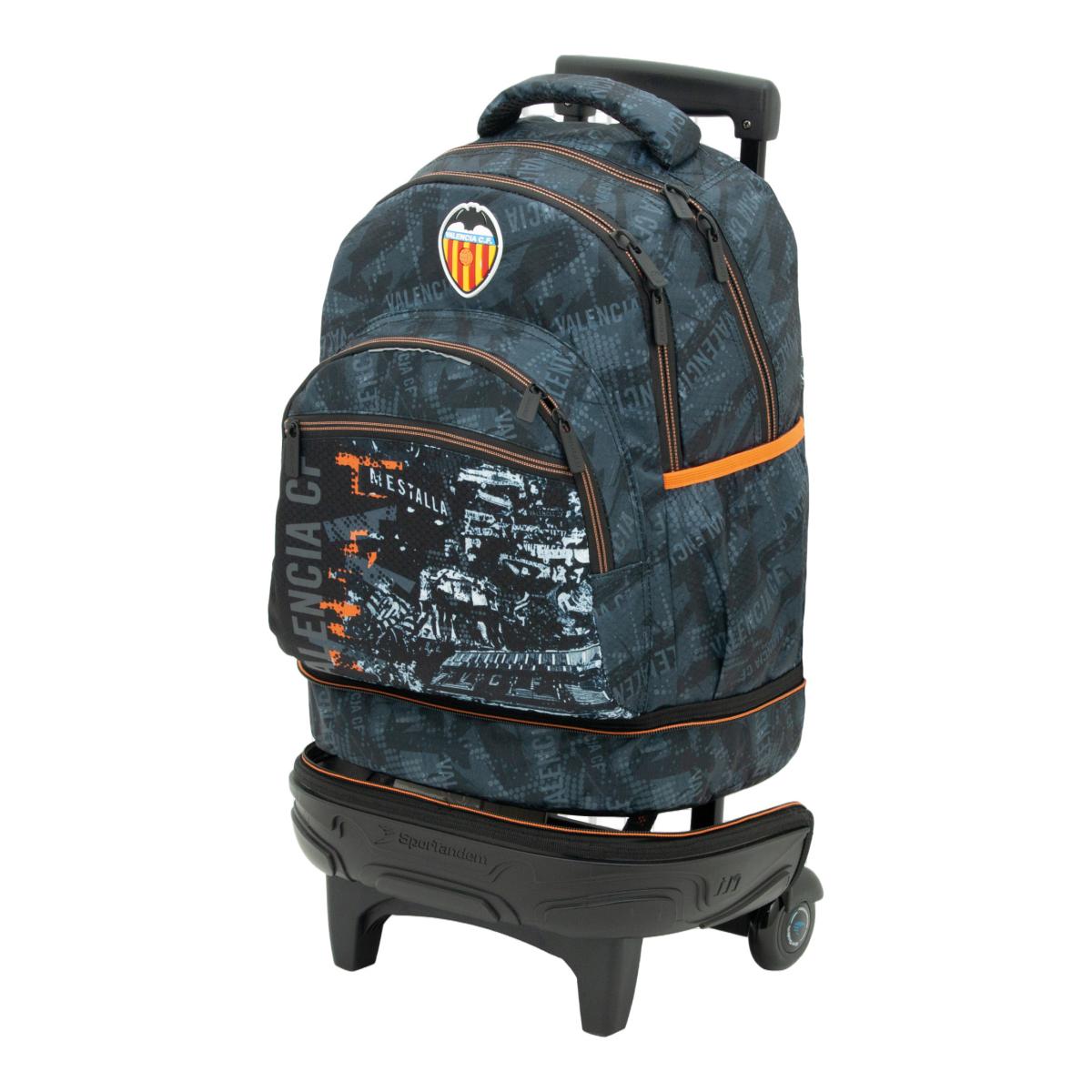 Carro desmontável com Base Reforçada e Resistente 2026 Valencia CF Sportandem Preto e Laranja Preto / Laranja-5